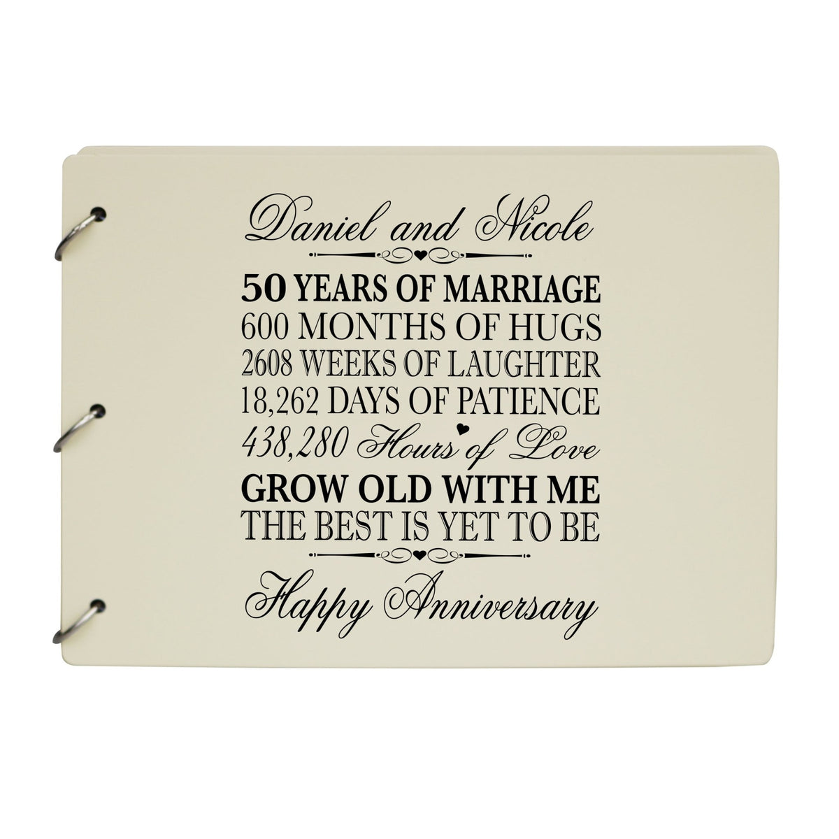 Personalized 50th Wedding Anniversary Guestbook - LifeSong Milestones