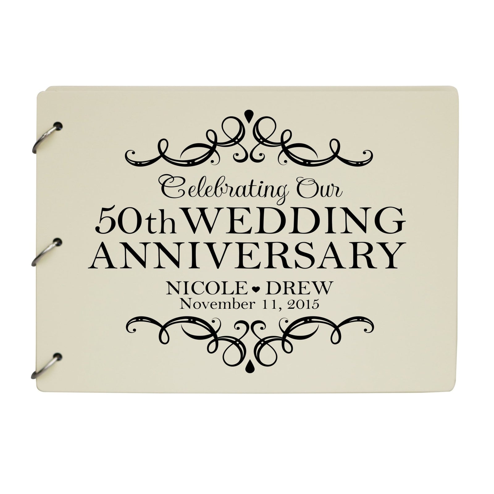 Personalized 50th Wedding Anniversary Guestbook - LifeSong Milestones