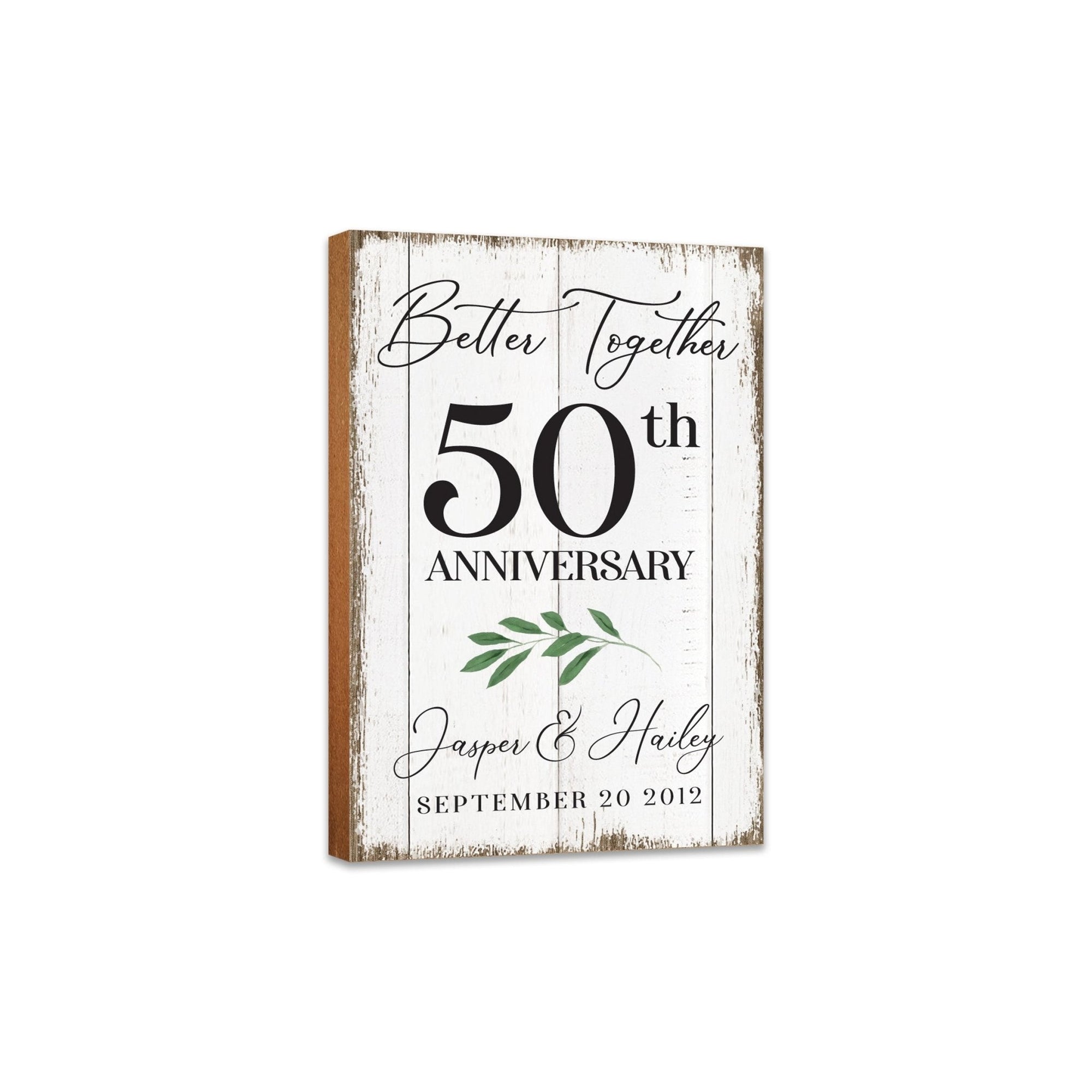 Personalized 50th Wedding Anniversary Unique Shelf Décor and Tabletop Signs - Better Together - LifeSong Milestones