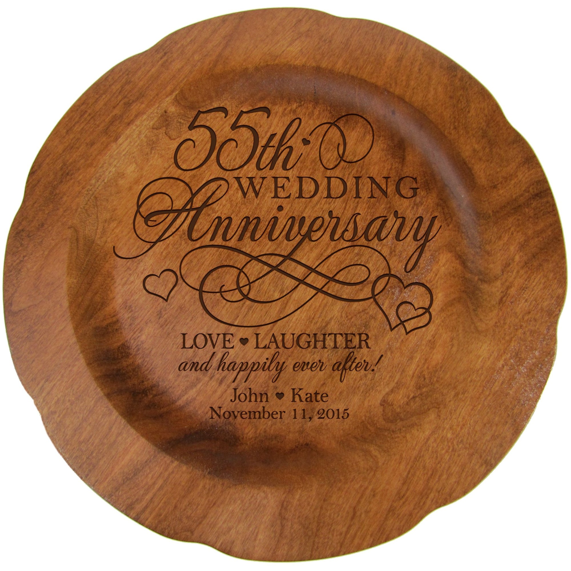 Personalized 55th Wedding Anniversary Decorative Plate - Celebrating - LifeSong Milestones