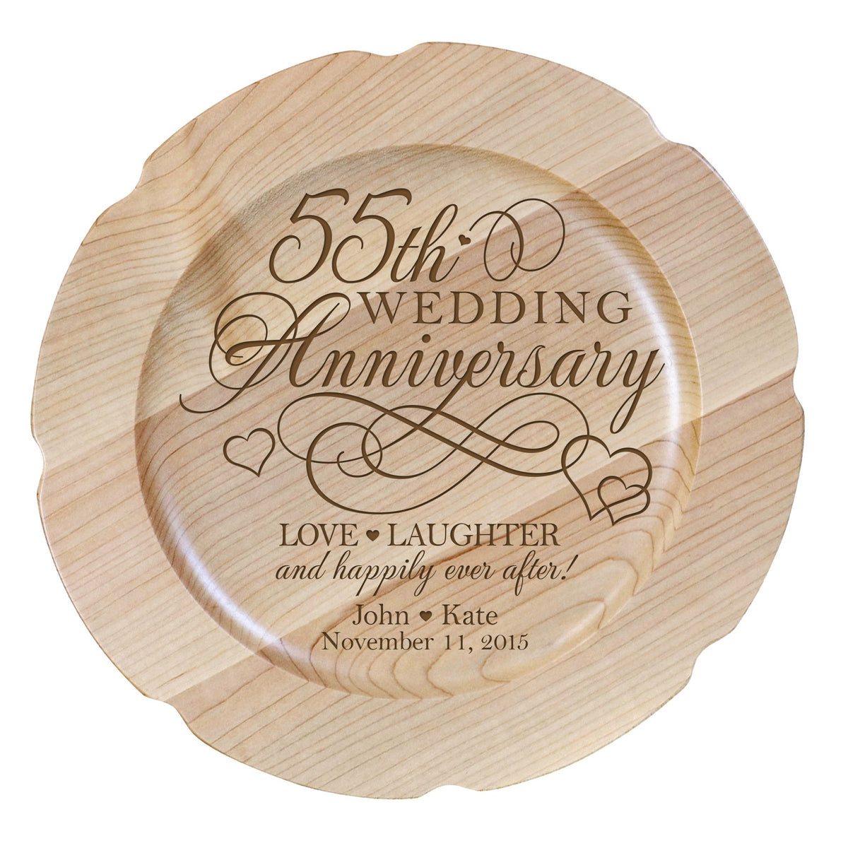 Personalized 55th Wedding Anniversary Decorative Plate - Celebrating - LifeSong Milestones