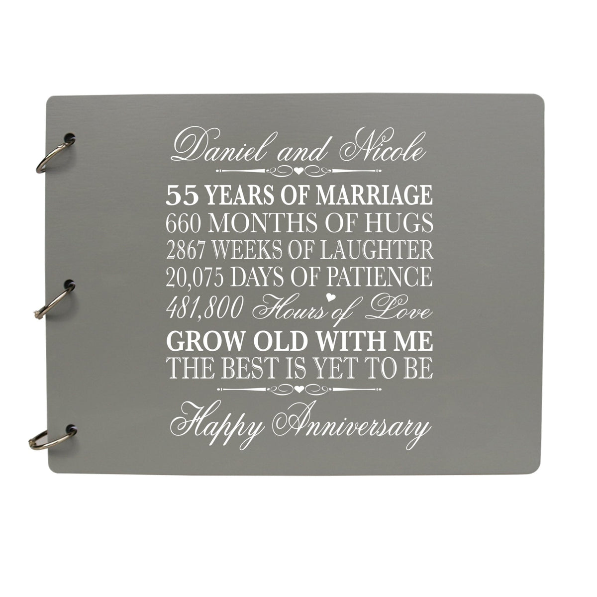 Personalized 55th Wedding Anniversary Guestbook - LifeSong Milestones
