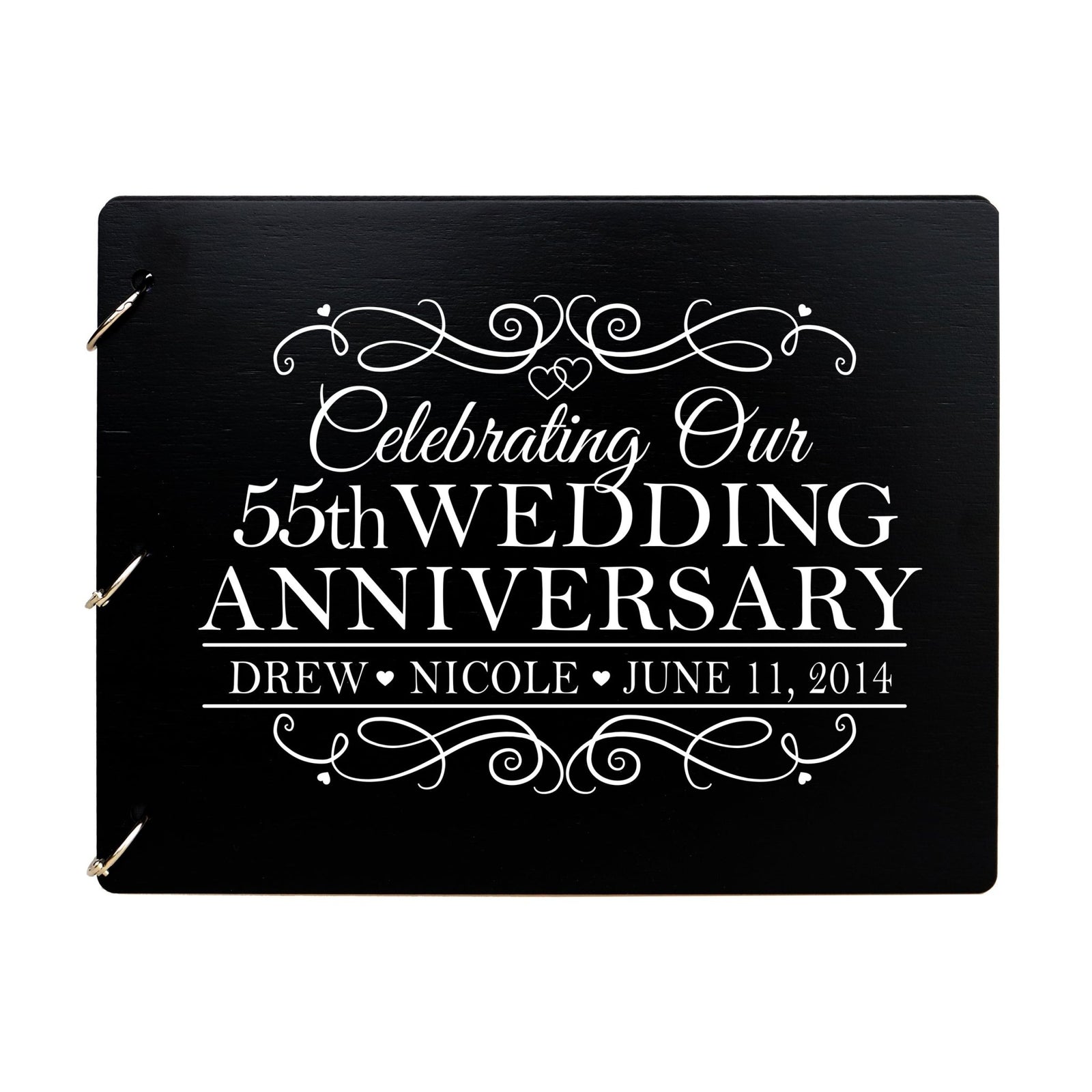 Personalized 55th Wedding Anniversary Guestbook - LifeSong Milestones