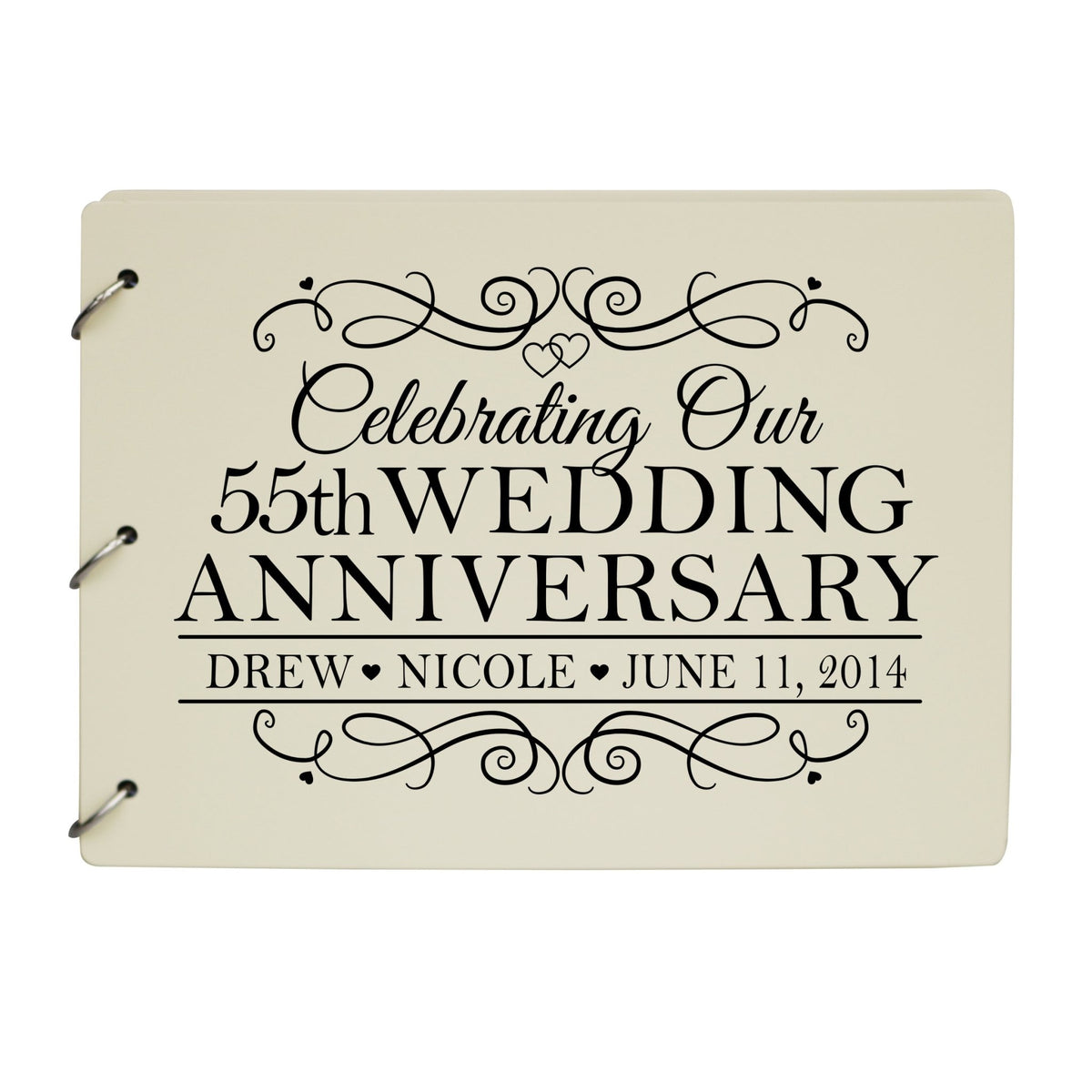 Personalized 55th Wedding Anniversary Guestbook - LifeSong Milestones