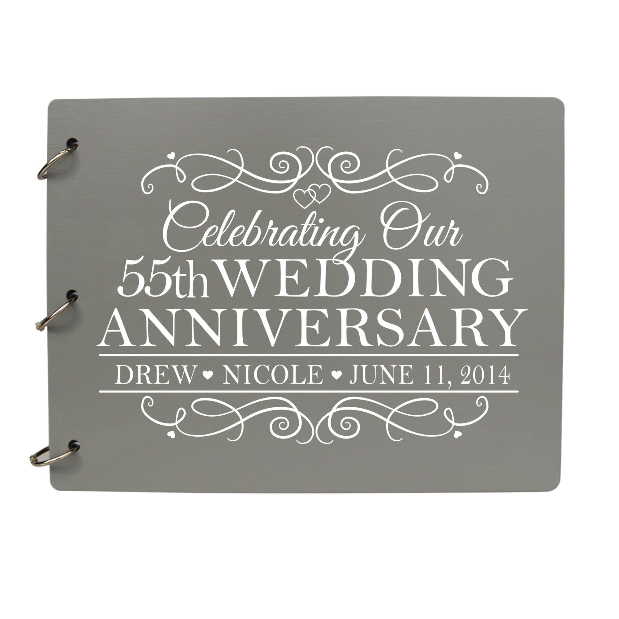 Personalized 55th Wedding Anniversary Guestbook - LifeSong Milestones