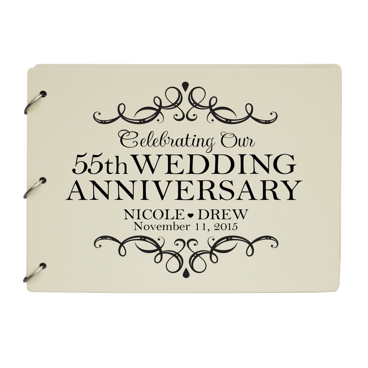 Personalized 55th Wedding Anniversary Guestbook - LifeSong Milestones