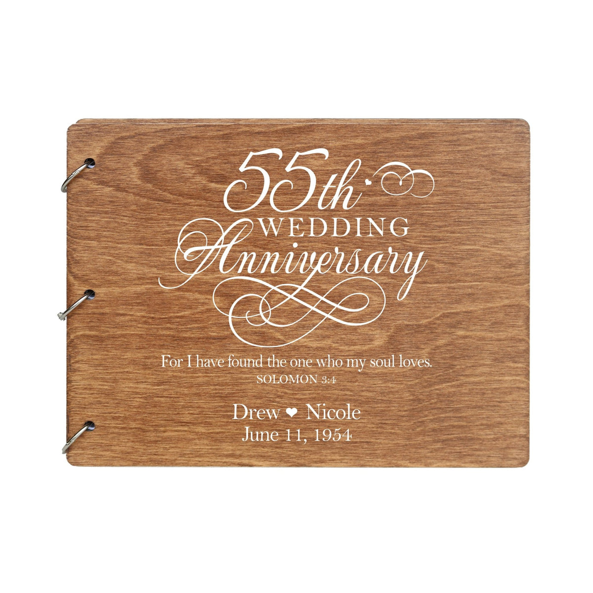 Personalized 55th Wedding Anniversary Guestbook - LifeSong Milestones