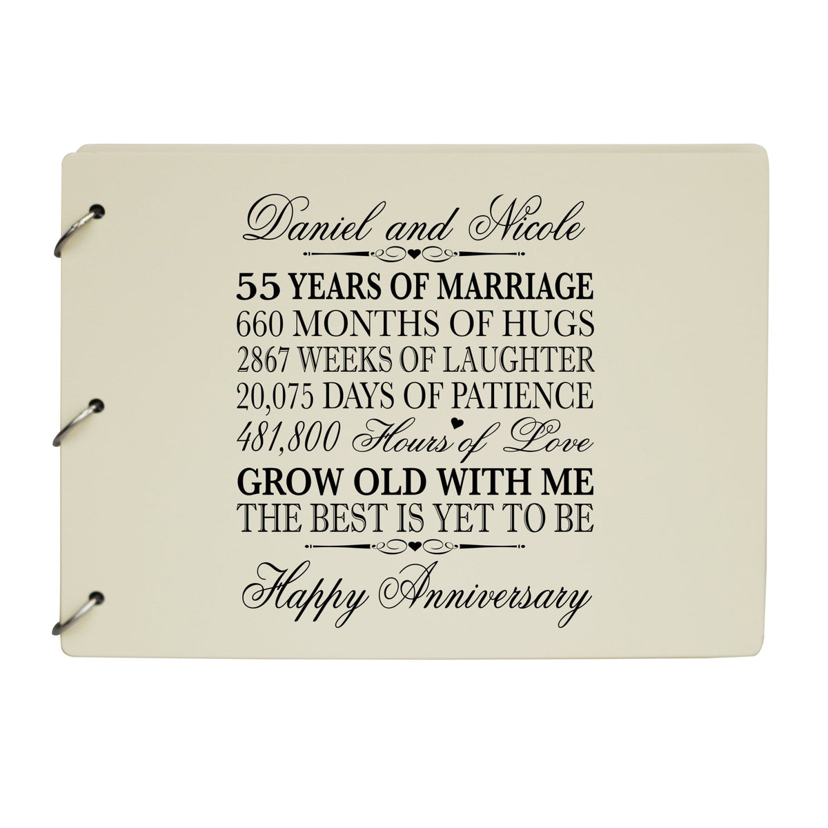 Personalized 55th Wedding Anniversary Guestbook - LifeSong Milestones