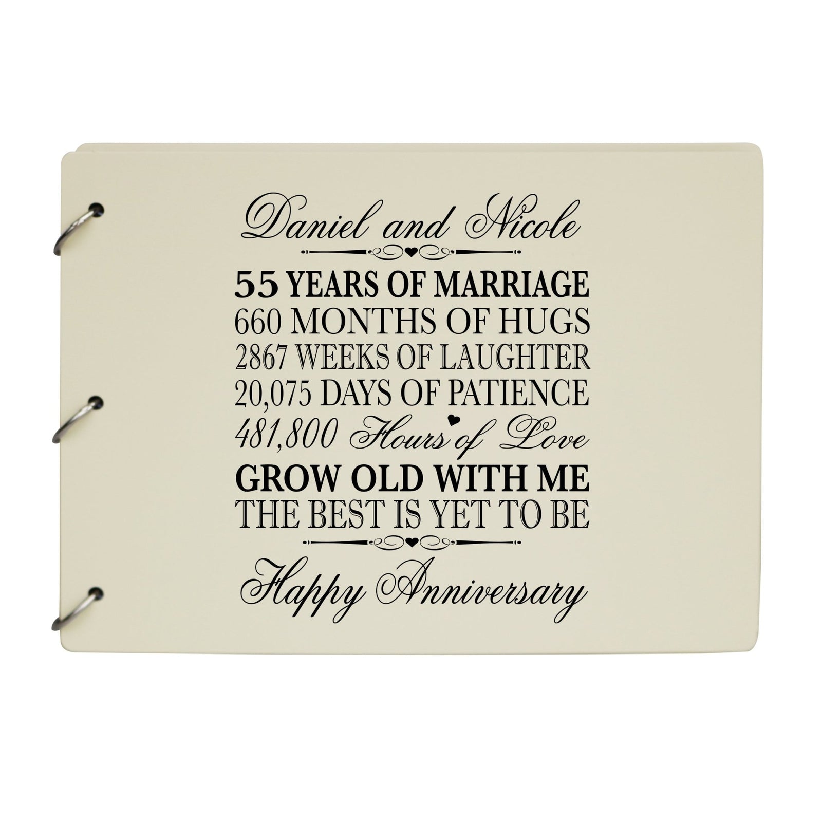 Personalized 55th Wedding Anniversary Guestbook - LifeSong Milestones