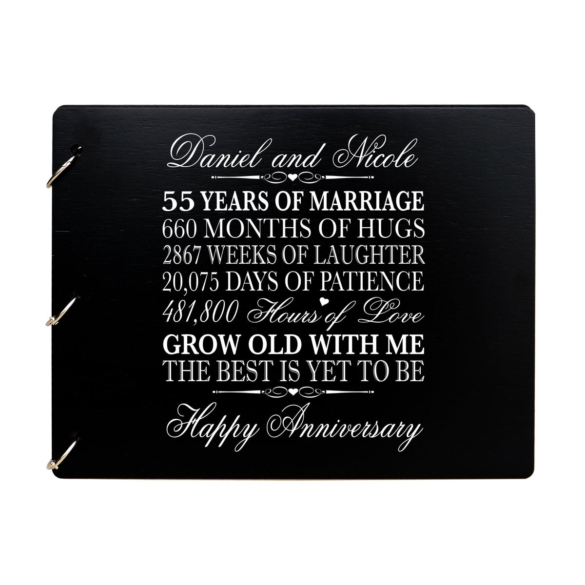 Personalized 55th Wedding Anniversary Guestbook - LifeSong Milestones