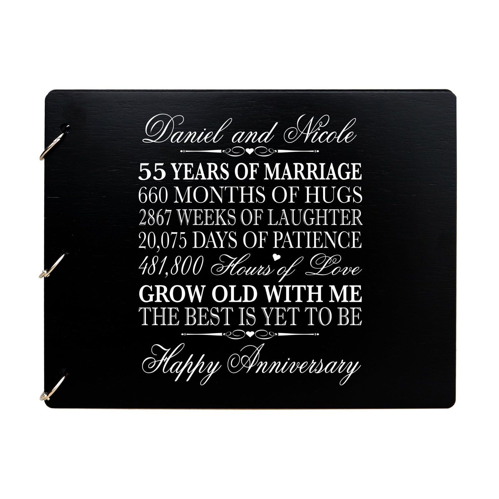 Personalized 55th Wedding Anniversary Guestbook - LifeSong Milestones