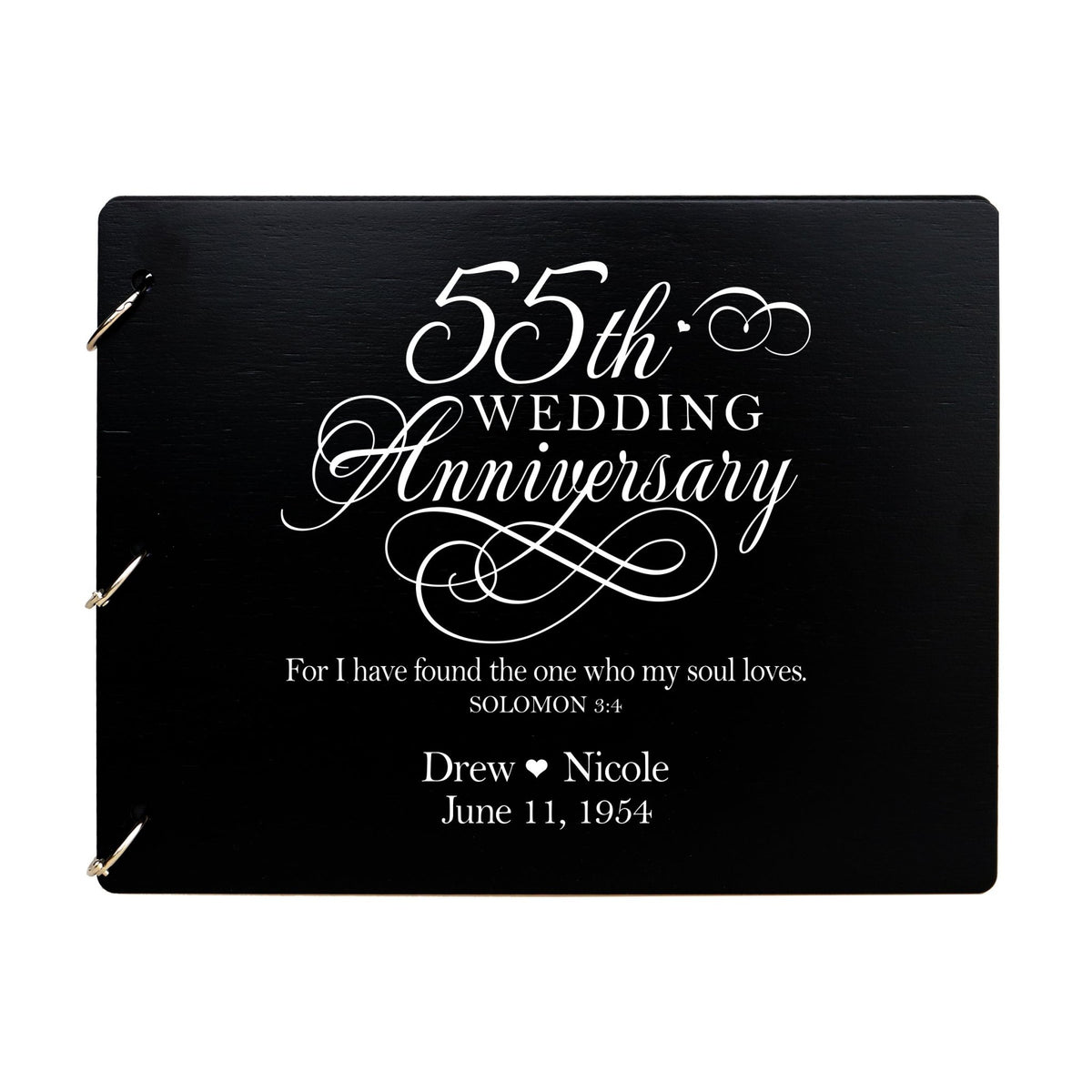 Personalized 55th Wedding Anniversary Guestbook - LifeSong Milestones