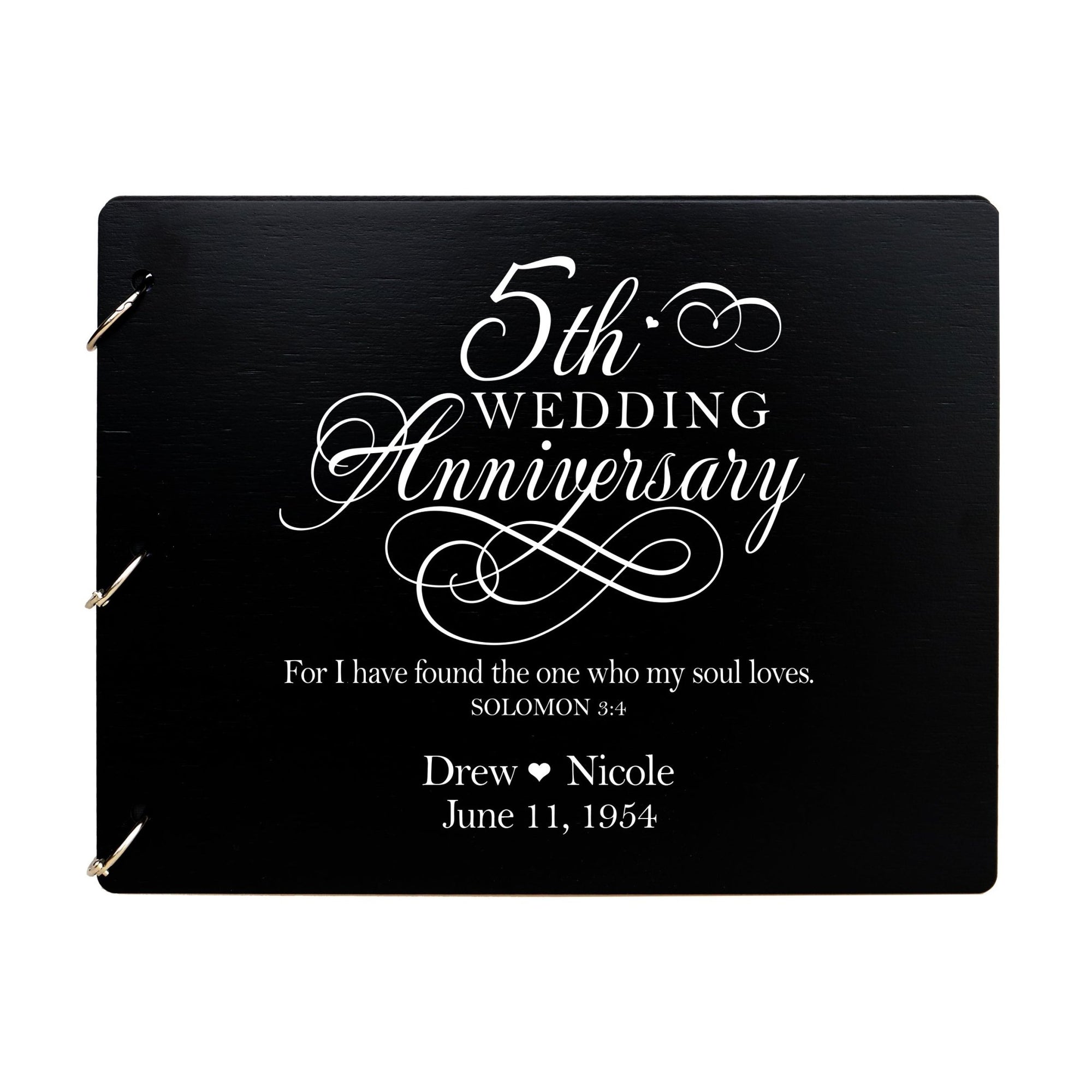 Personalized 5th Wedding Anniversary Guestbook - LifeSong Milestones