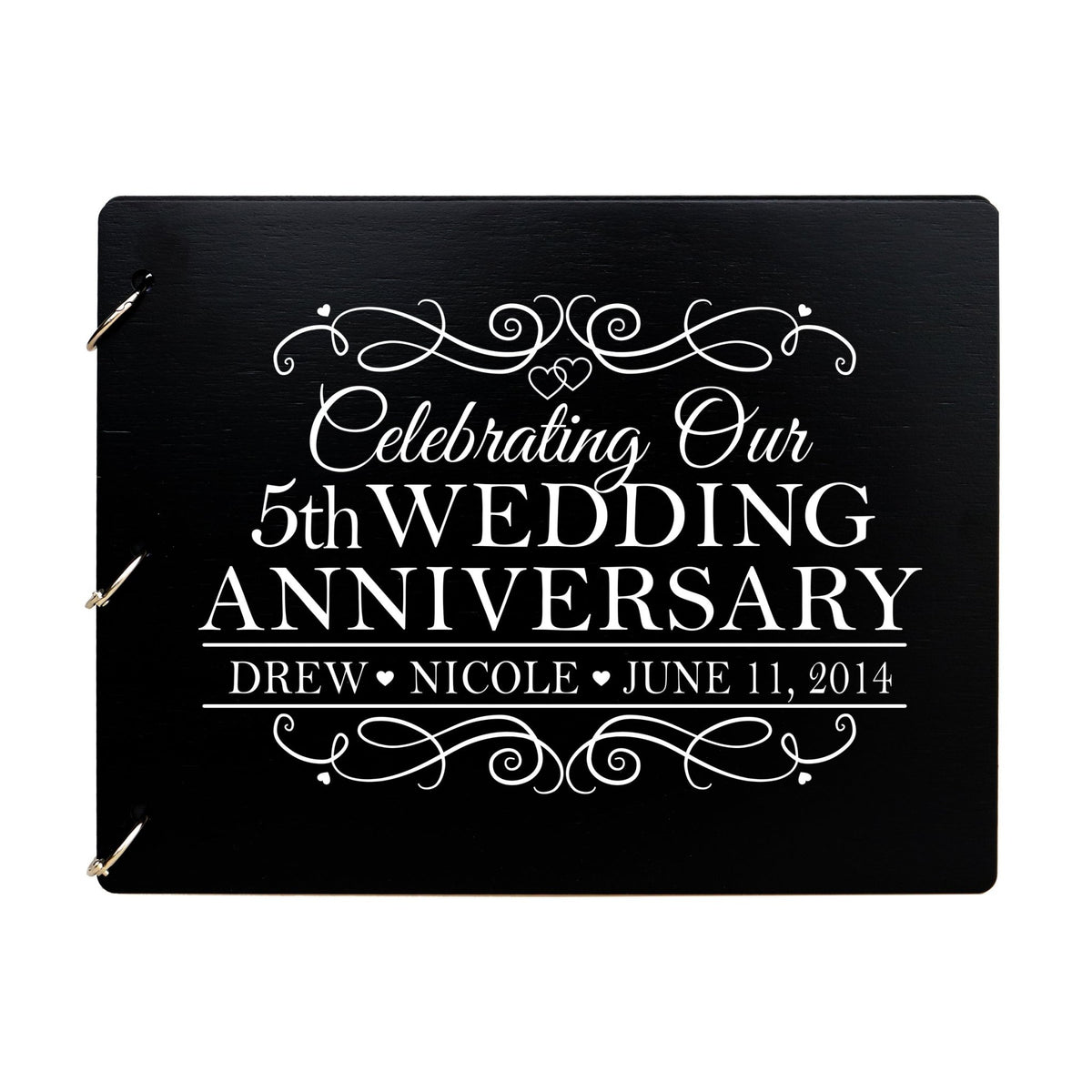Personalized 5th Wedding Anniversary Guestbook - LifeSong Milestones