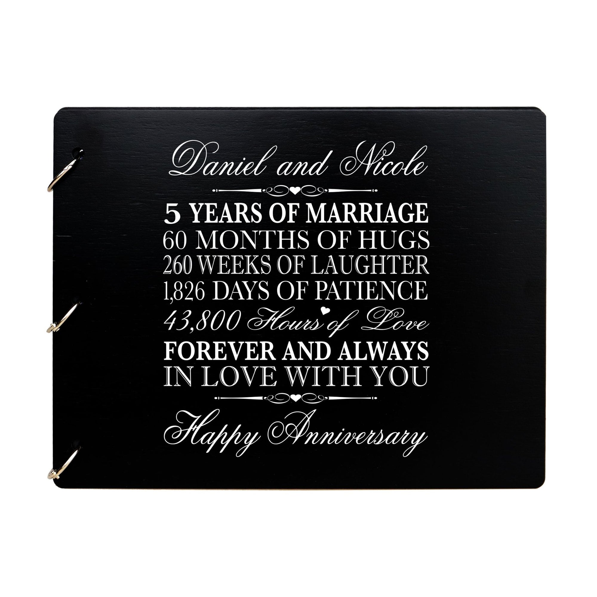 Personalized 5th Wedding Anniversary Guestbook - LifeSong Milestones