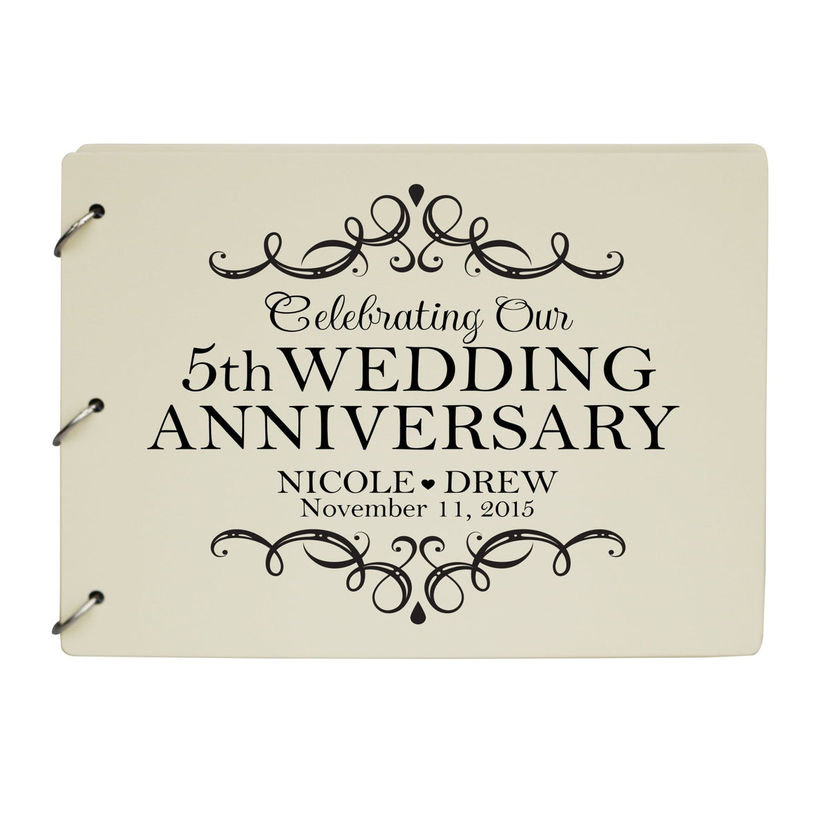 Personalized 5th Wedding Anniversary Guestbook - LifeSong Milestones