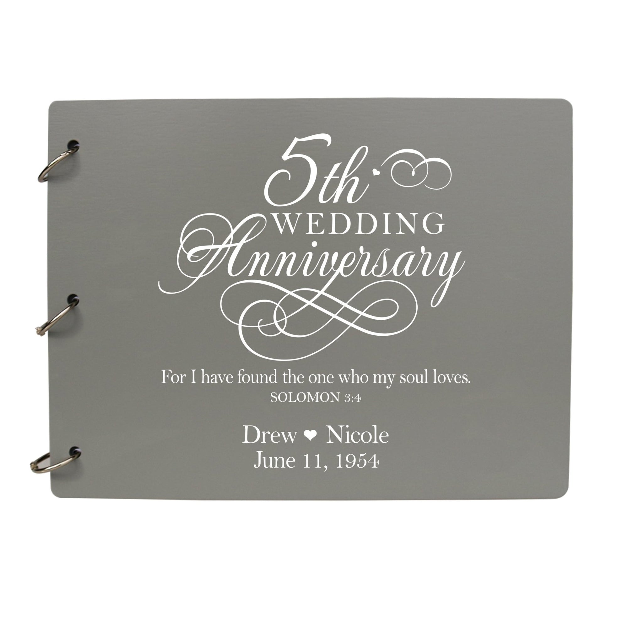 Personalized 5th Wedding Anniversary Guestbook - LifeSong Milestones