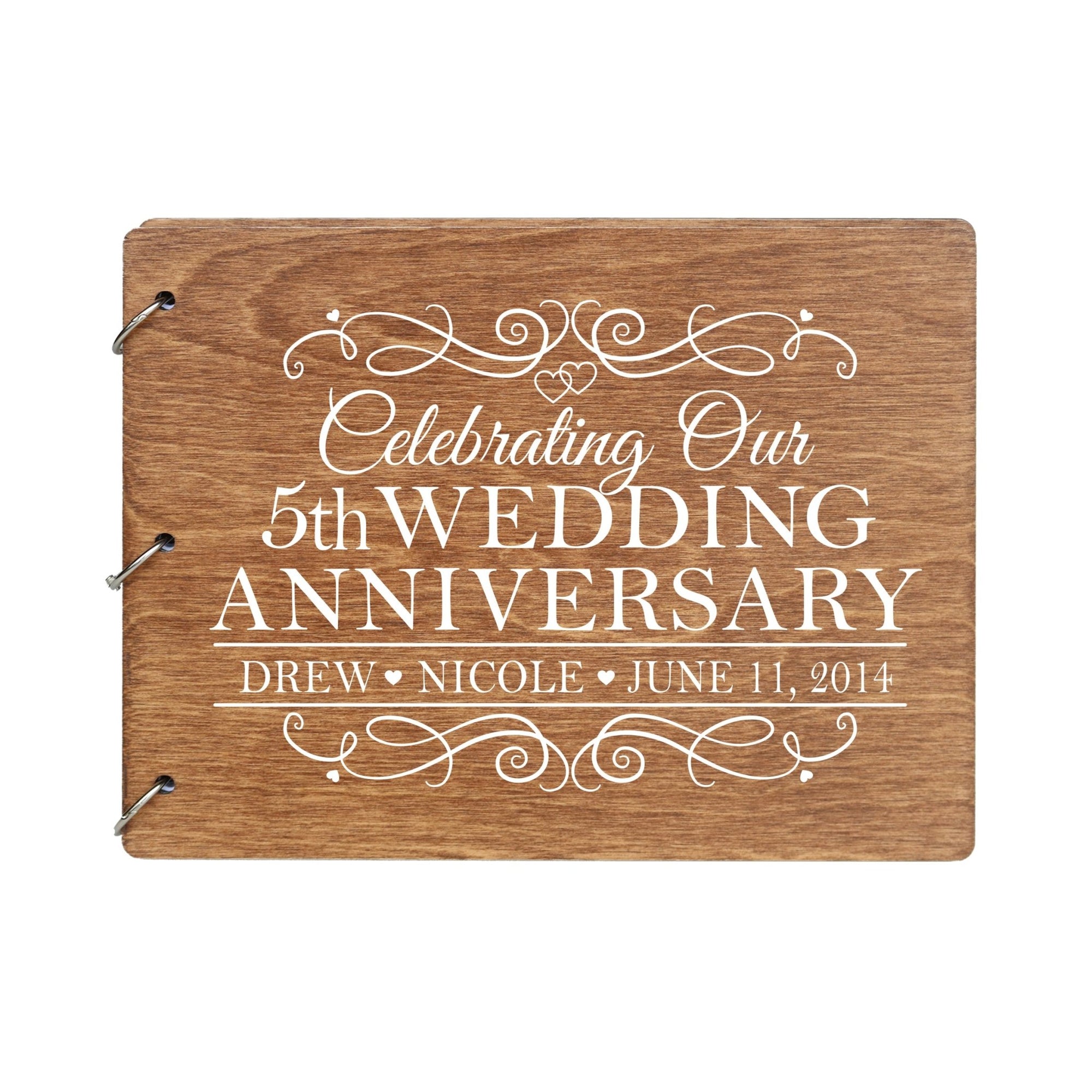 Personalized 5th Wedding Anniversary Guestbook - LifeSong Milestones