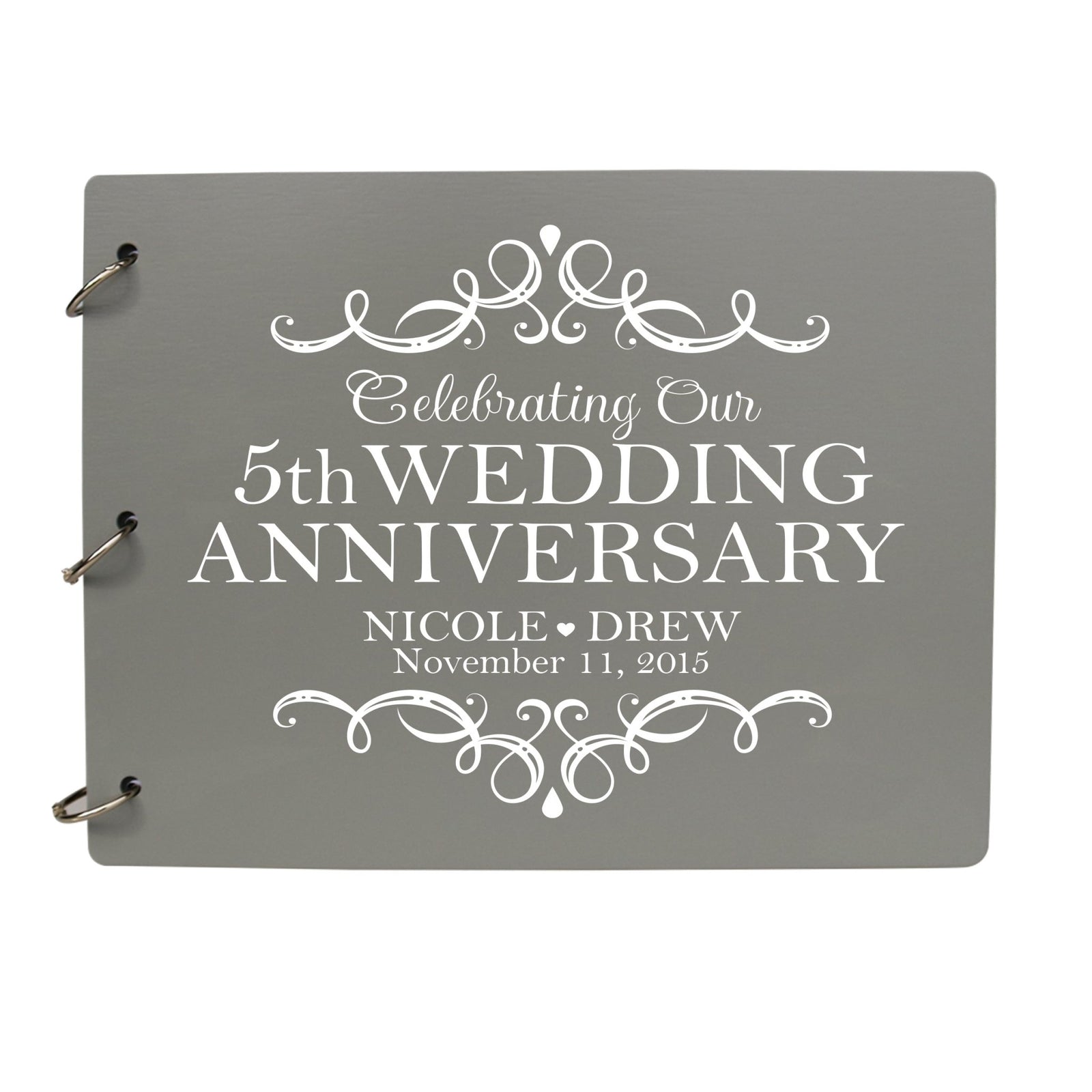 Personalized 5th Wedding Anniversary Guestbook - LifeSong Milestones