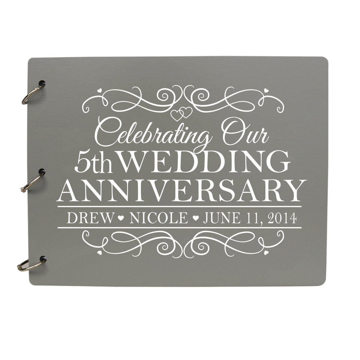 Personalized 5th Wedding Anniversary Guestbook - LifeSong Milestones