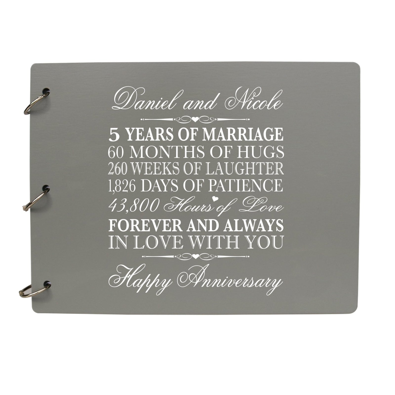 Personalized 5th Wedding Anniversary Guestbook - LifeSong Milestones