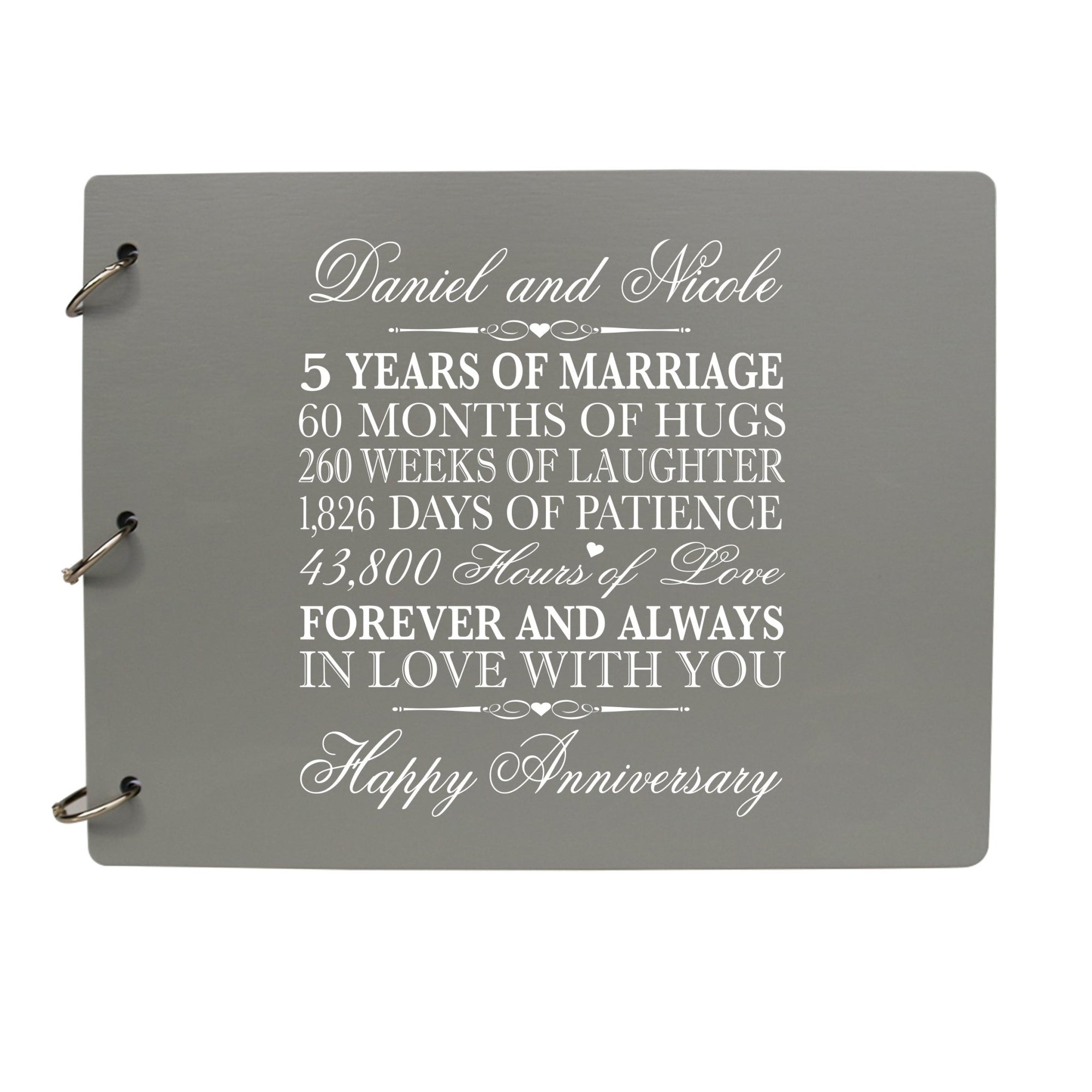 Personalized 5th Wedding Anniversary Guestbook - LifeSong Milestones