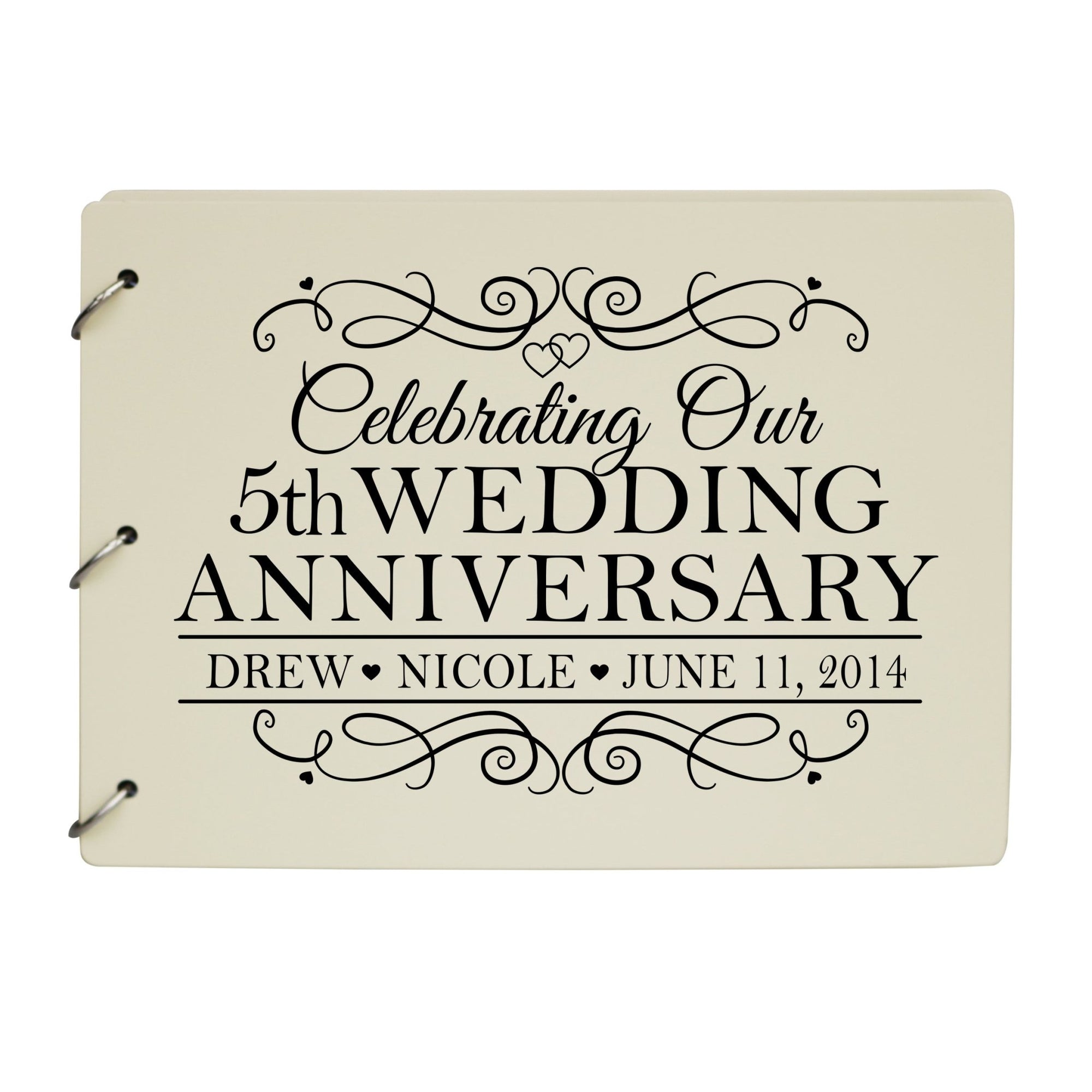 Personalized 5th Wedding Anniversary Guestbook - LifeSong Milestones