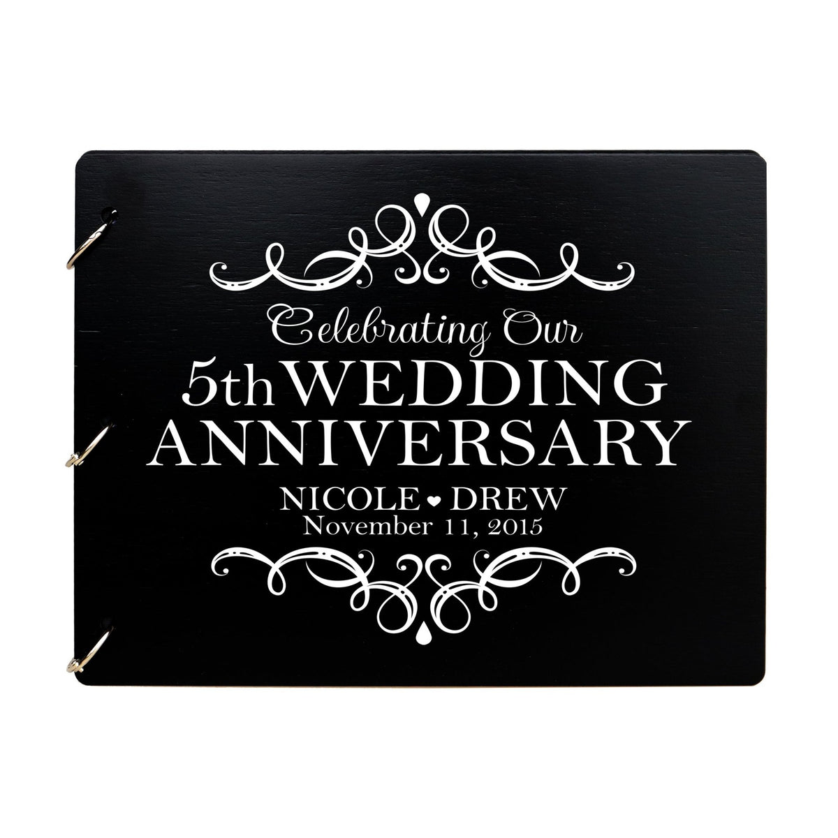 Personalized 5th Wedding Anniversary Guestbook - LifeSong Milestones