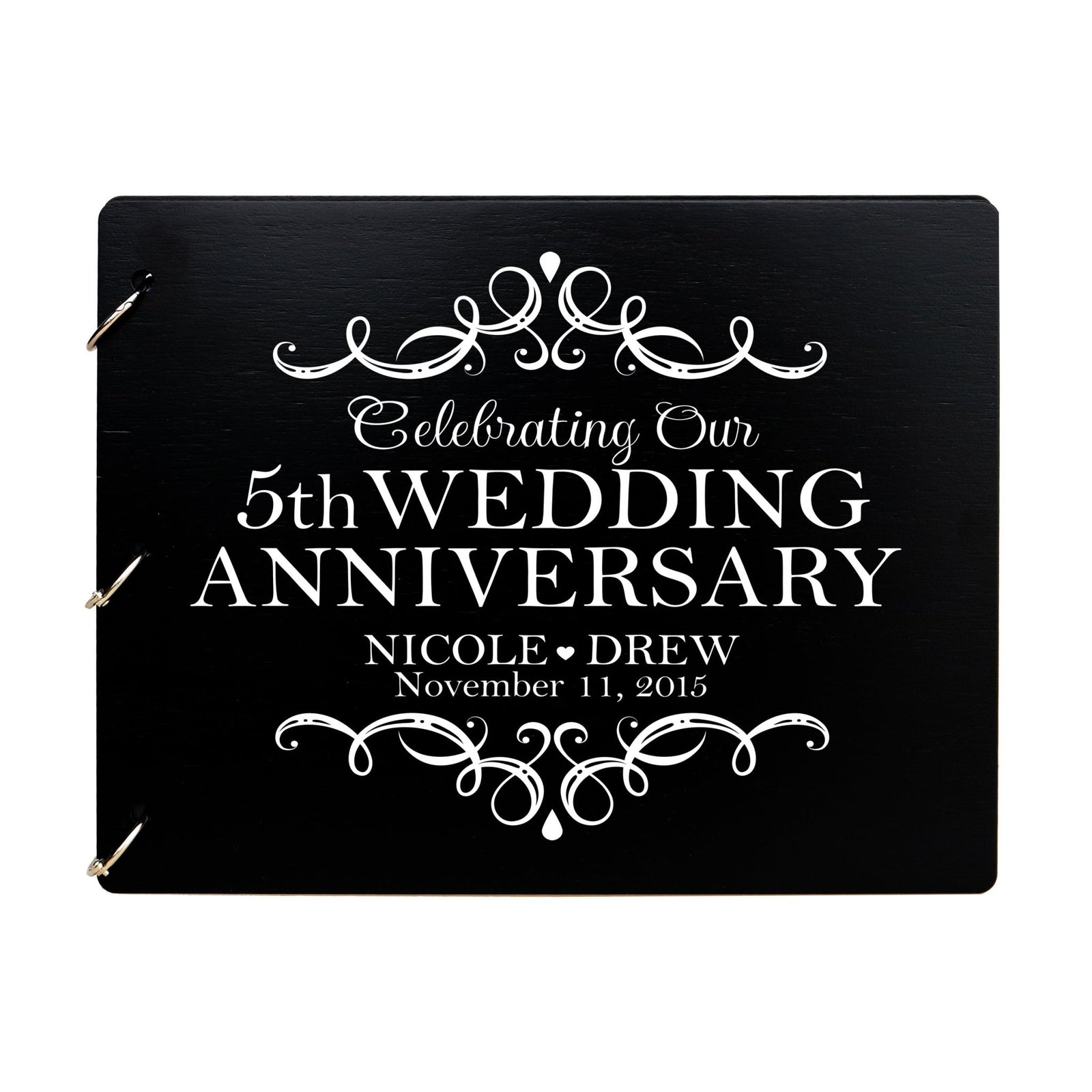 Personalized 5th Wedding Anniversary Guestbook - LifeSong Milestones