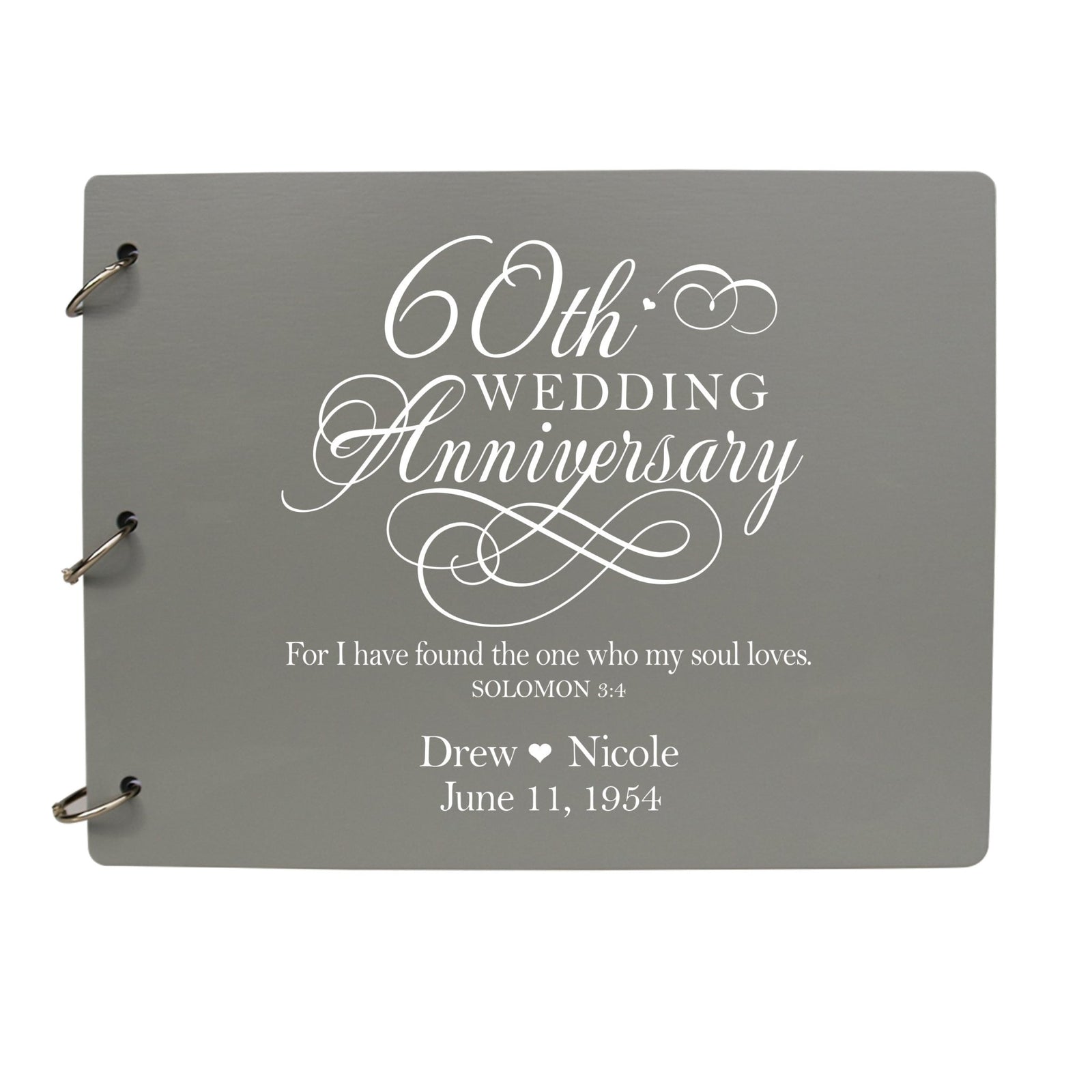 Personalized 60th Wedding Anniversary Guestbook - LifeSong Milestones