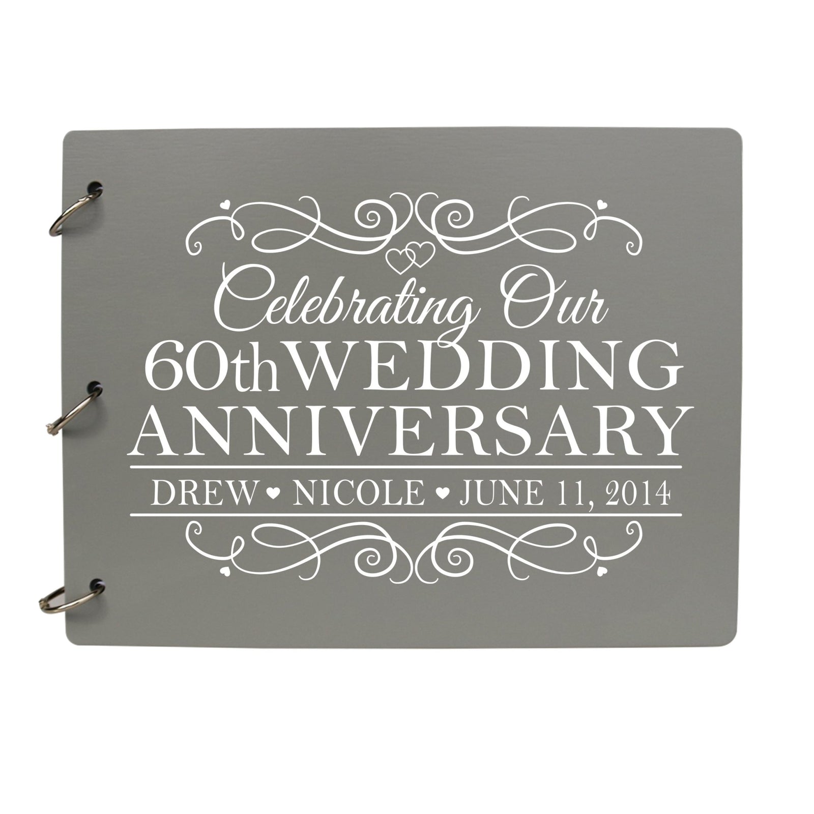 Personalized 60th Wedding Anniversary Guestbook - LifeSong Milestones