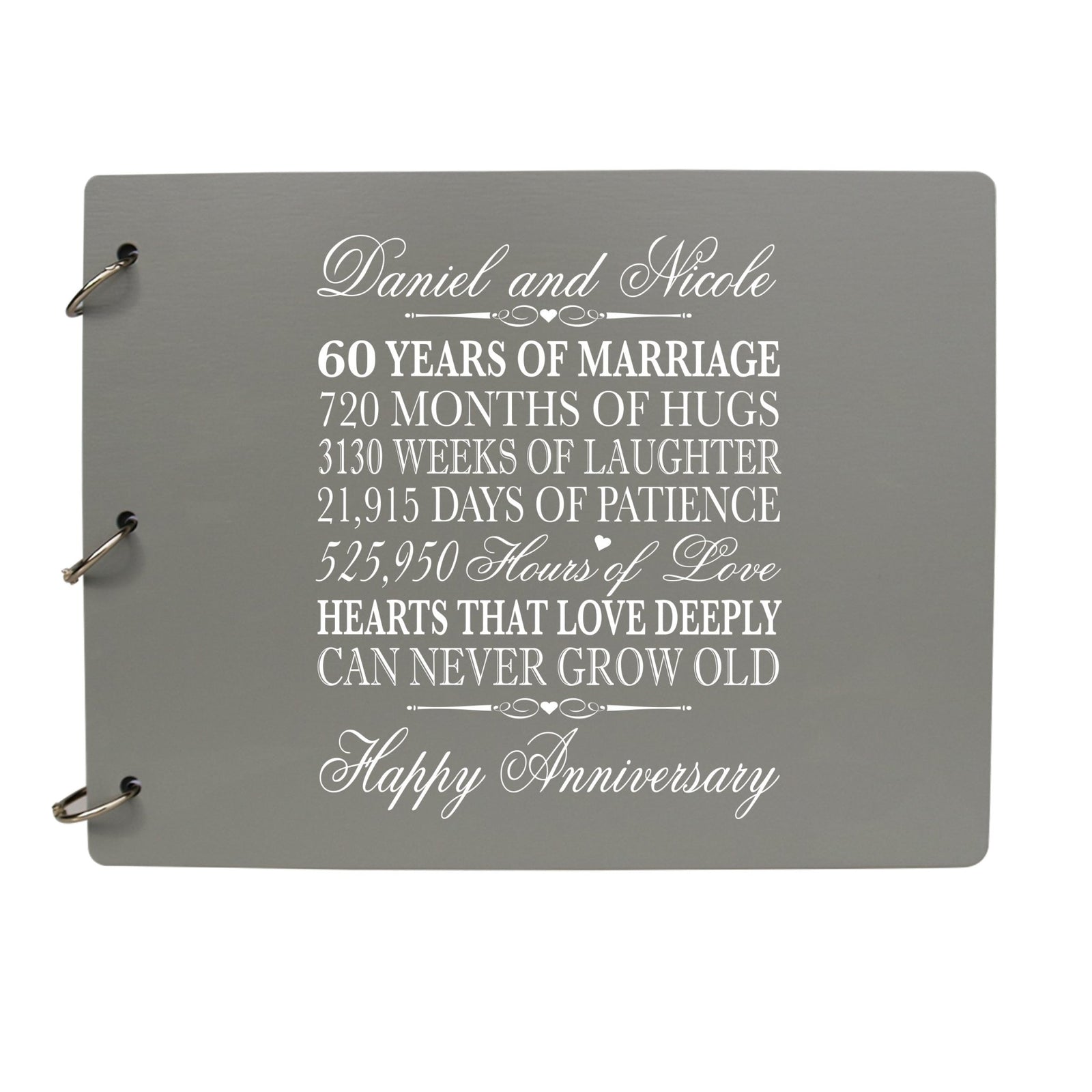 Personalized 60th Wedding Anniversary Guestbook - LifeSong Milestones