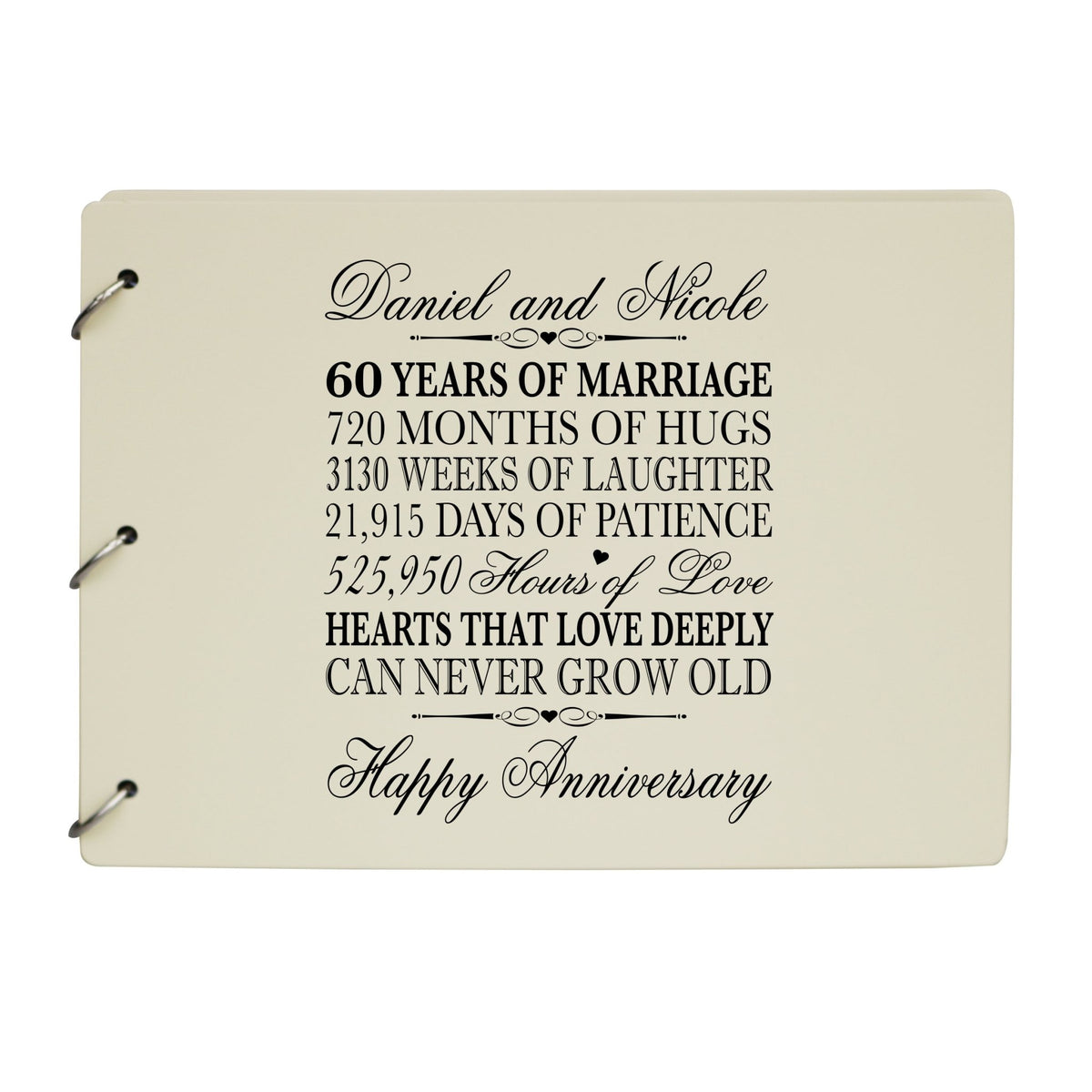 Personalized 60th Wedding Anniversary Guestbook - LifeSong Milestones