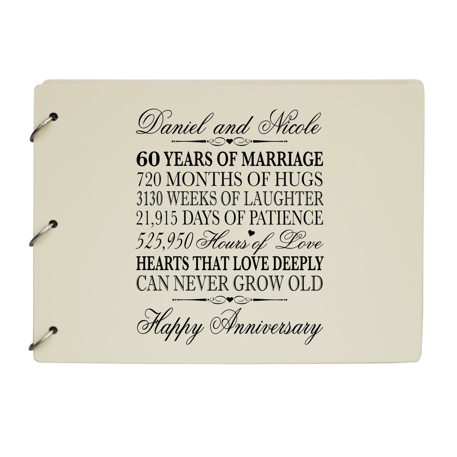 Personalized 60th Wedding Anniversary Guestbook - LifeSong Milestones