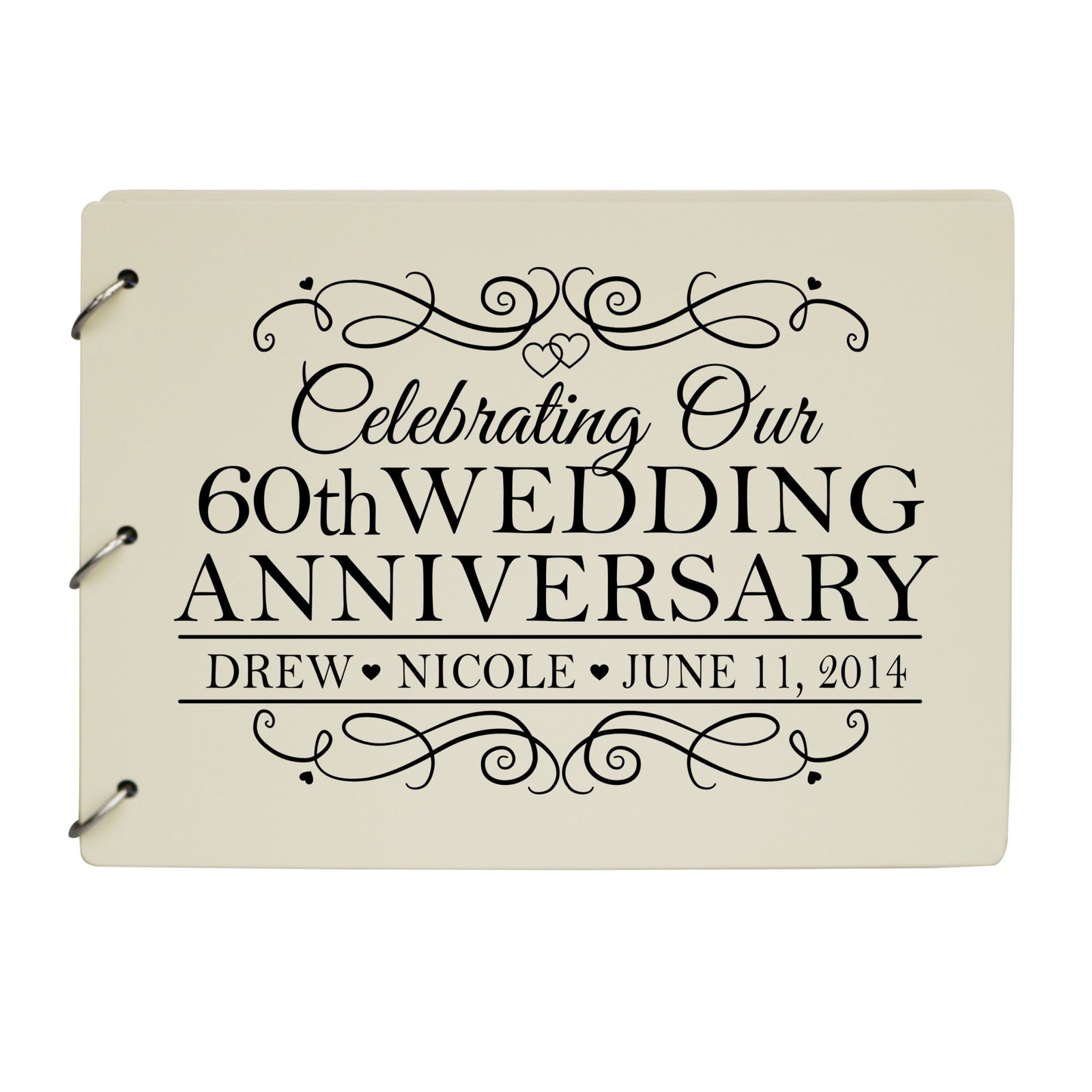 Personalized 60th Wedding Anniversary Guestbook - LifeSong Milestones