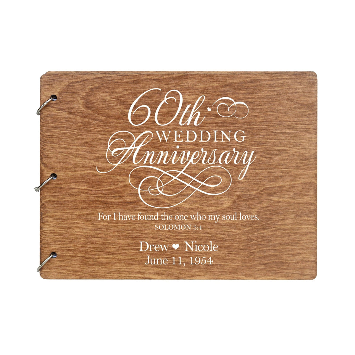 Personalized 60th Wedding Anniversary Guestbook - LifeSong Milestones