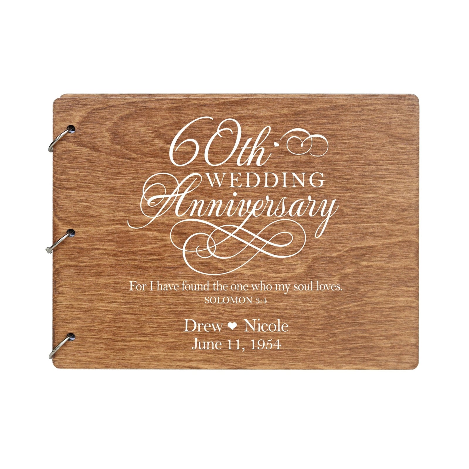 Personalized 60th Wedding Anniversary Guestbook - LifeSong Milestones