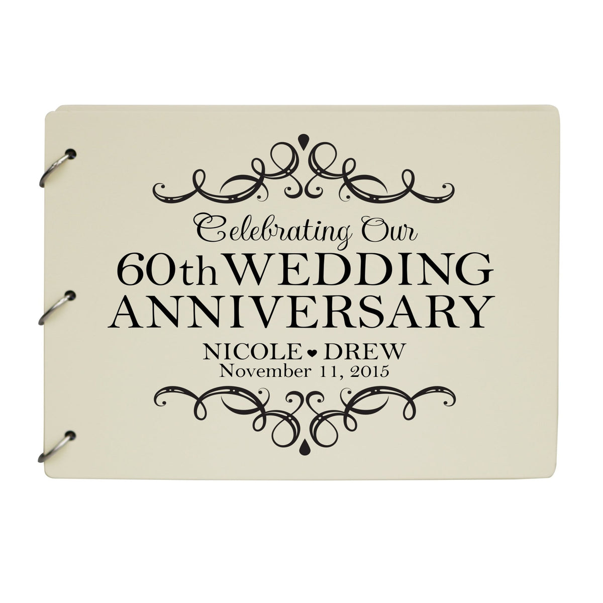 Personalized 60th Wedding Anniversary Guestbook - LifeSong Milestones