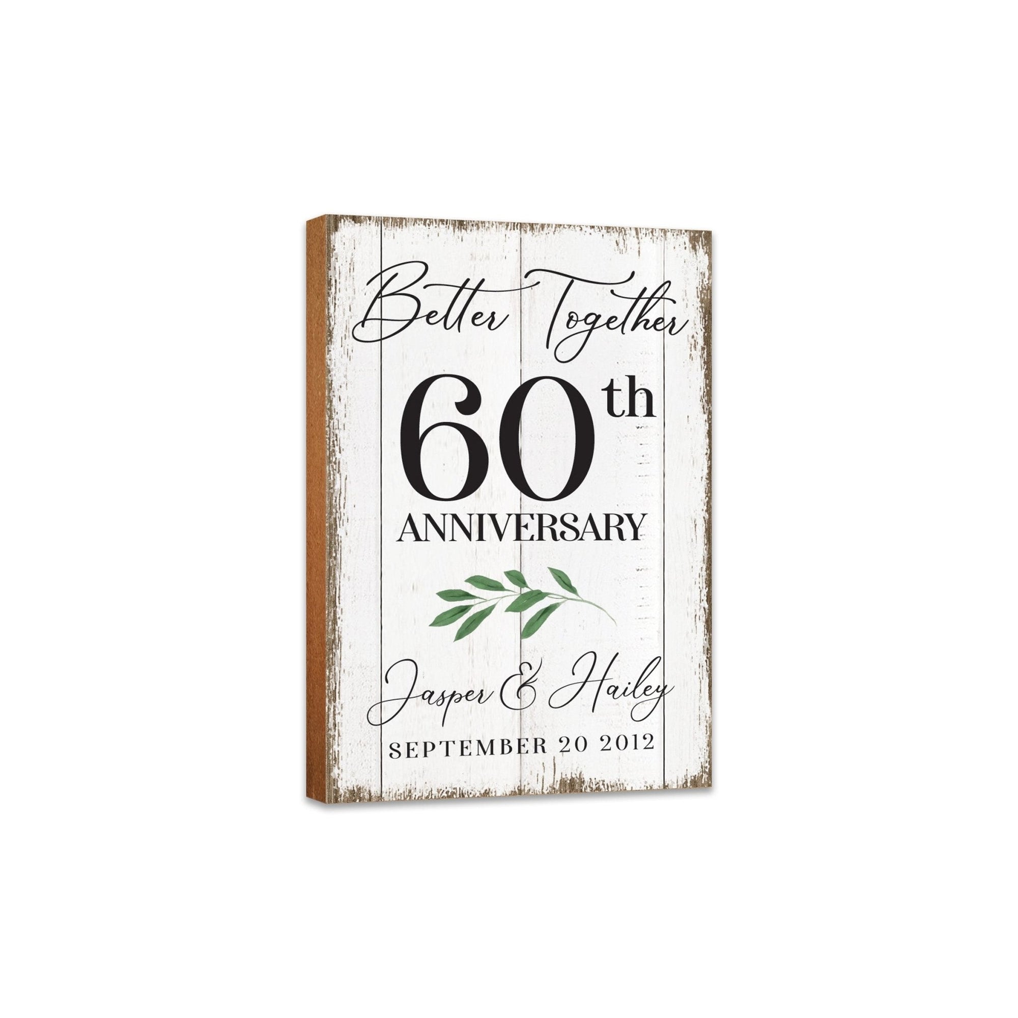Personalized 60th Wedding Anniversary Unique Shelf Décor and Tabletop Signs - Better Together - LifeSong Milestones
