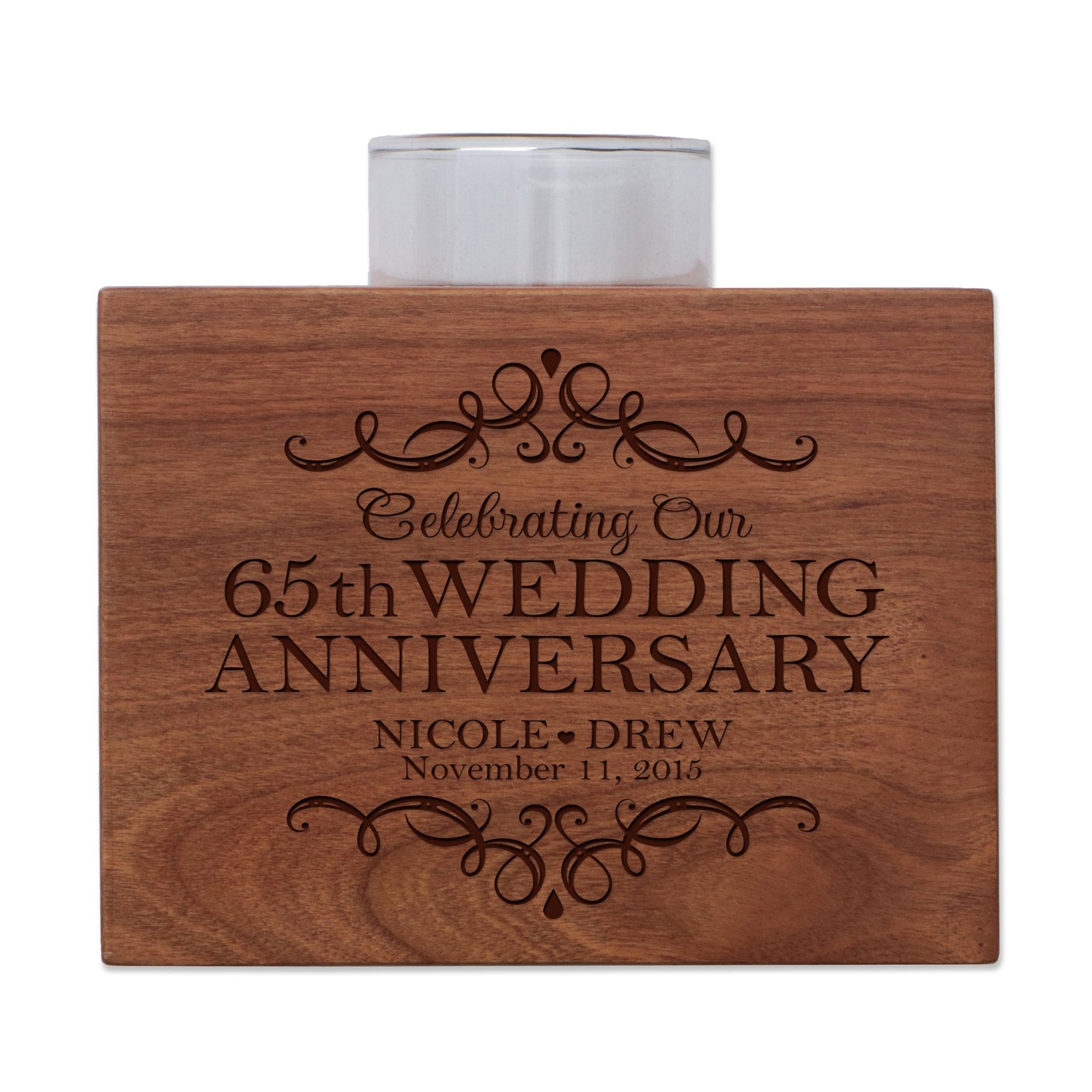 Personalized 65th Anniversary Candle Holder - Celebrating - LifeSong Milestones