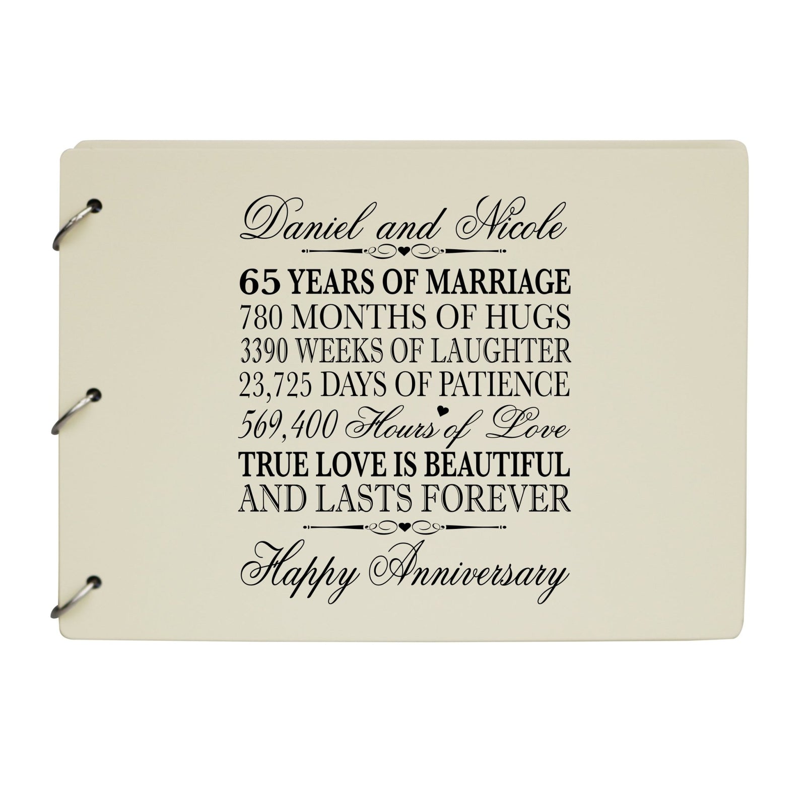 Personalized 65th Wedding Anniversary Guestbook - LifeSong Milestones