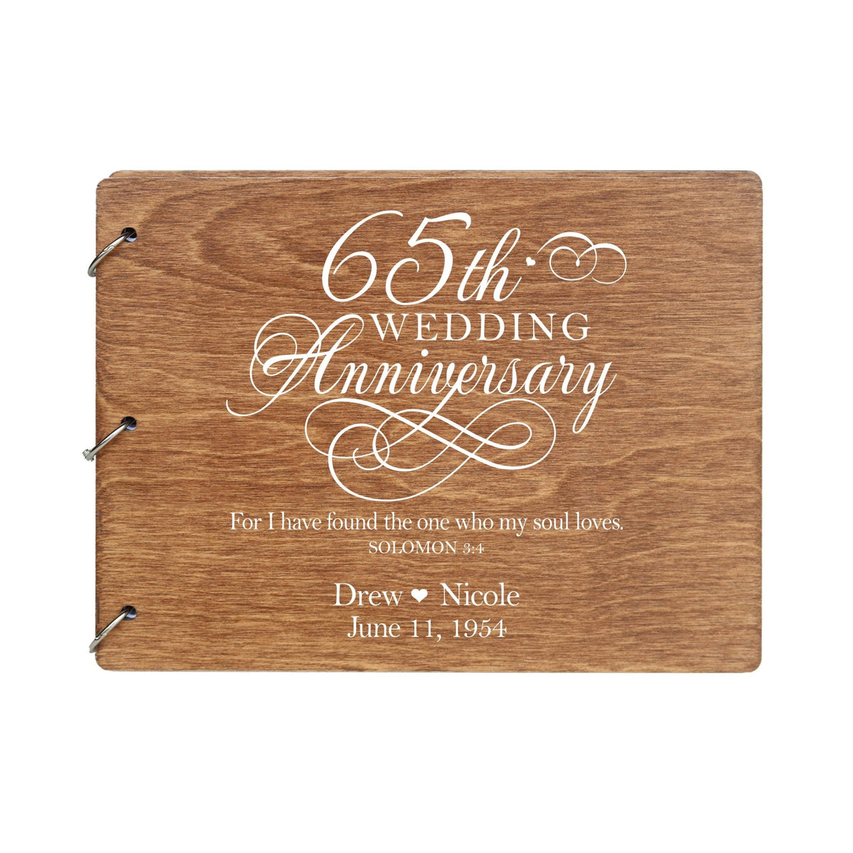 Personalized 65th Wedding Anniversary Guestbook - LifeSong Milestones