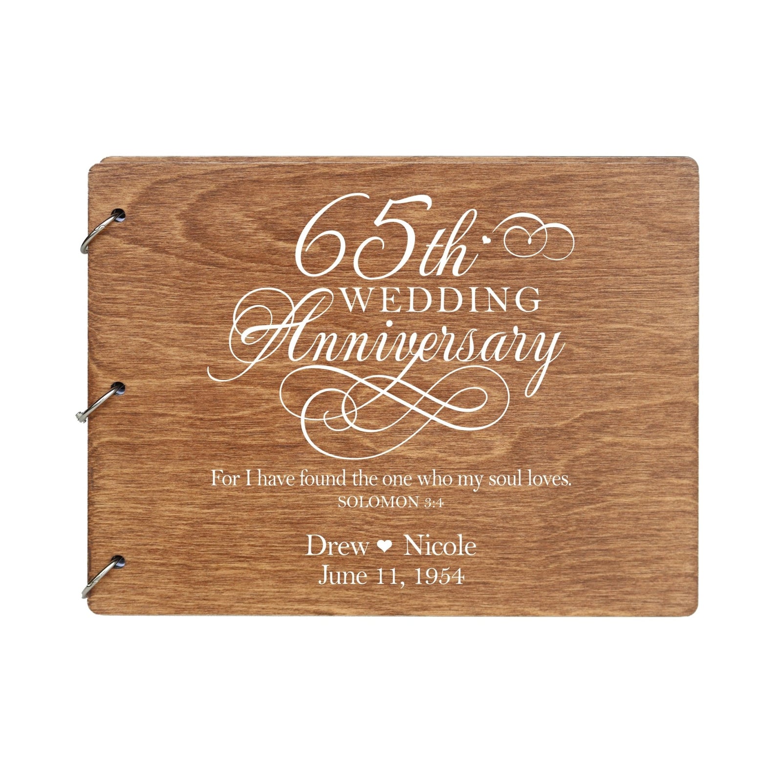 Personalized 65th Wedding Anniversary Guestbook - LifeSong Milestones