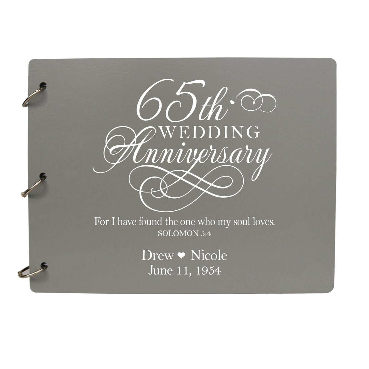 Personalized 65th Wedding Anniversary Guestbook - LifeSong Milestones