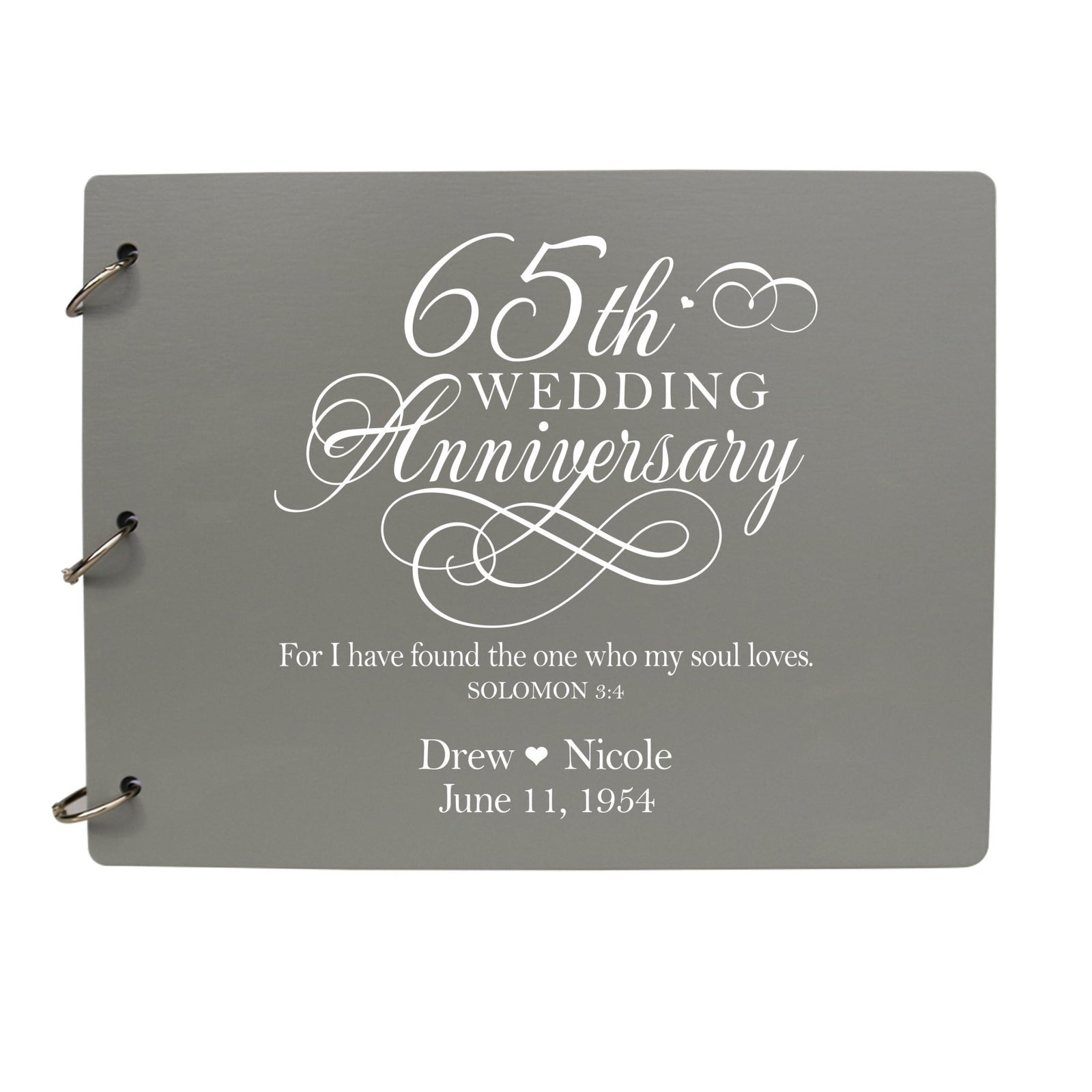Personalized 65th Wedding Anniversary Guestbook - LifeSong Milestones