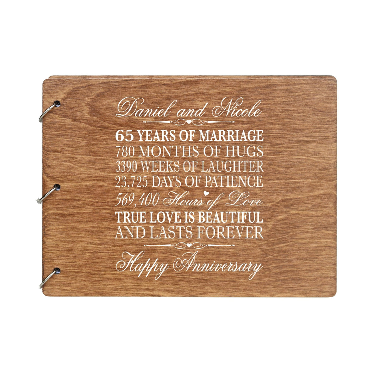 Personalized 65th Wedding Anniversary Guestbook - LifeSong Milestones