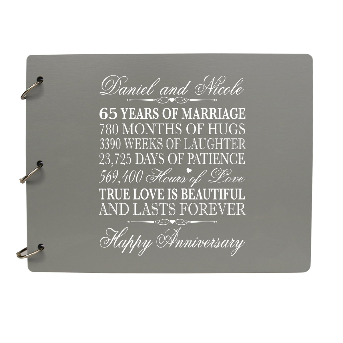 Personalized 65th Wedding Anniversary Guestbook - LifeSong Milestones