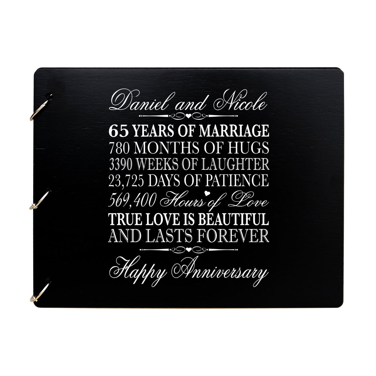 Personalized 65th Wedding Anniversary Guestbook - LifeSong Milestones