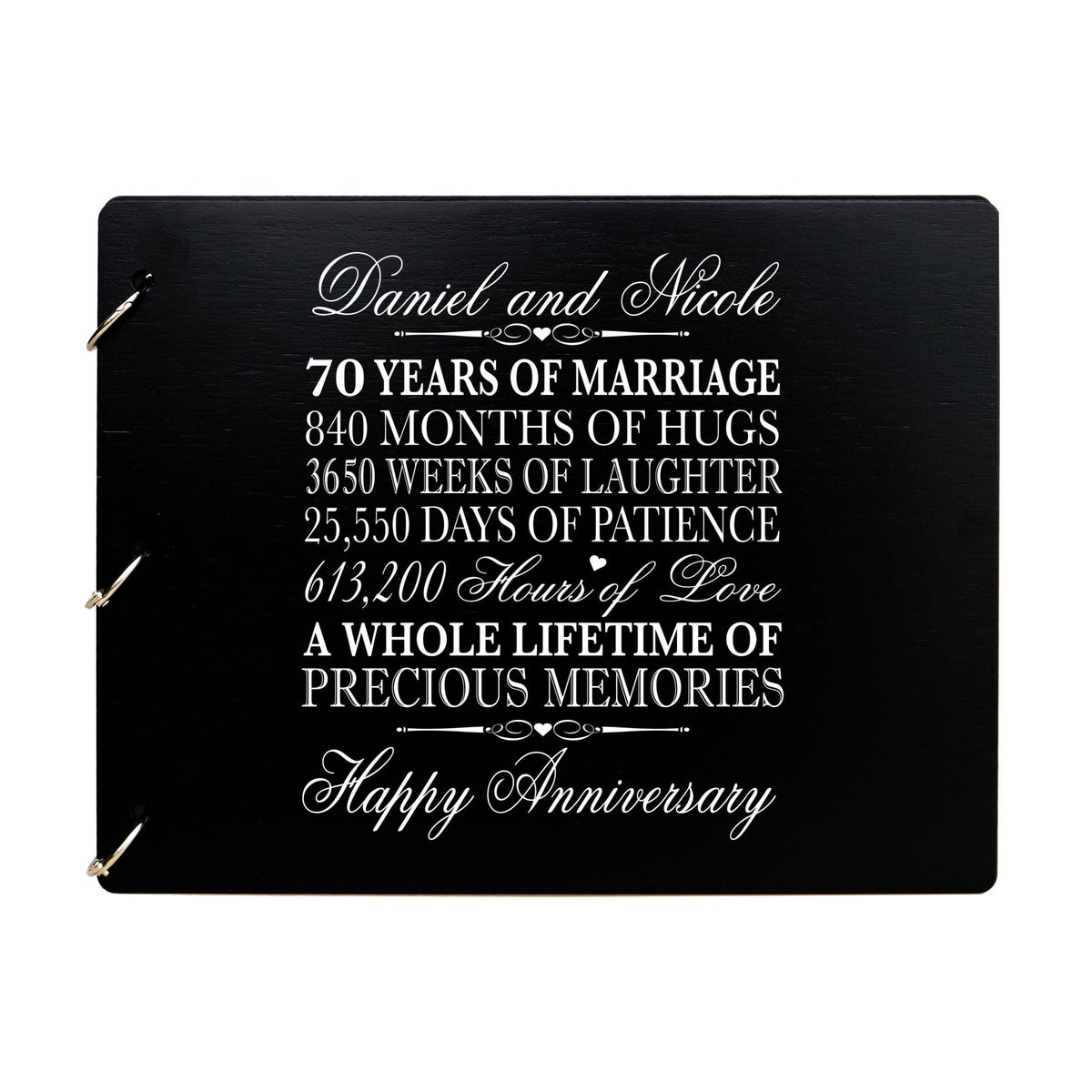 Personalized 70th Wedding Anniversary Guestbook - LifeSong Milestones