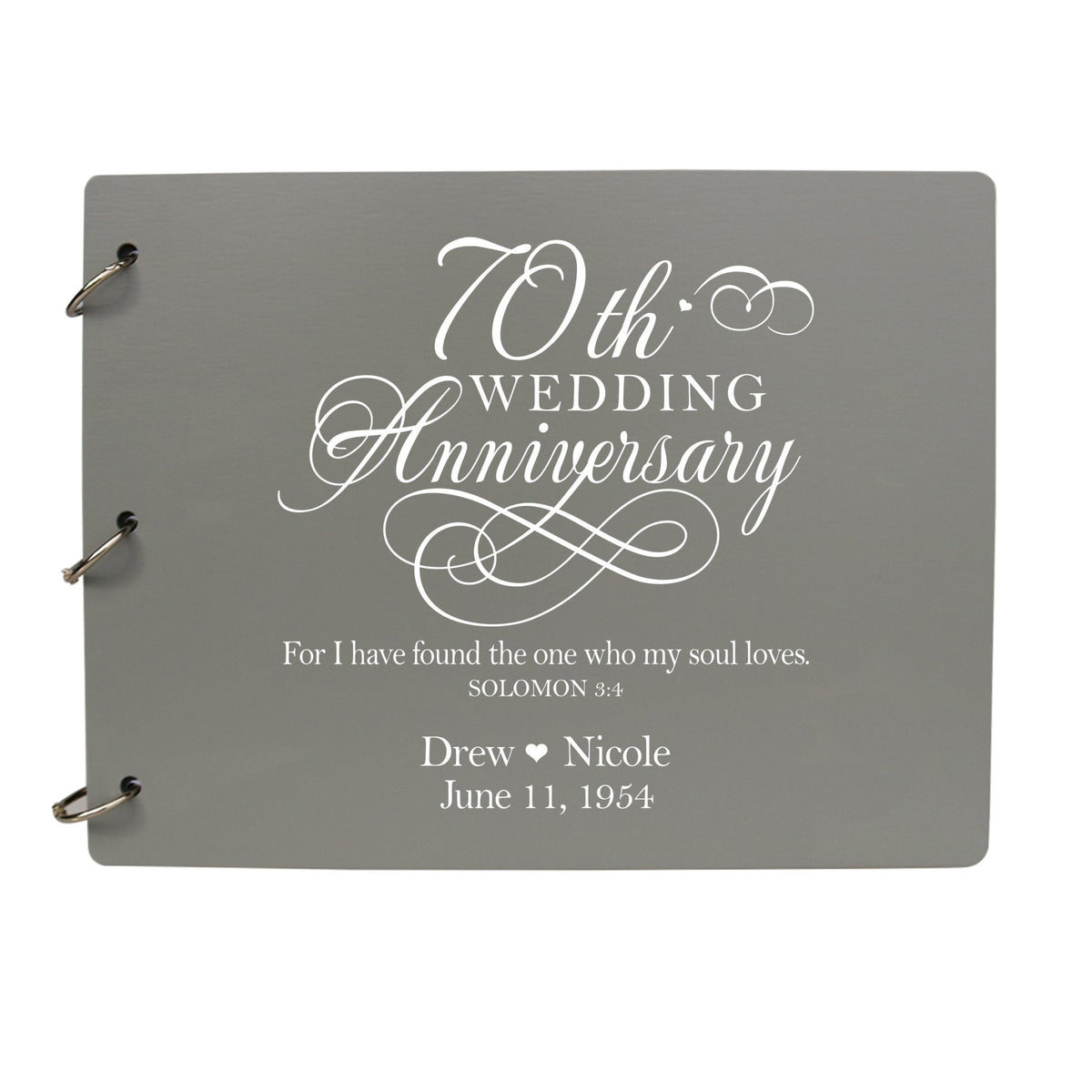 Personalized 70th Wedding Anniversary Guestbook - LifeSong Milestones